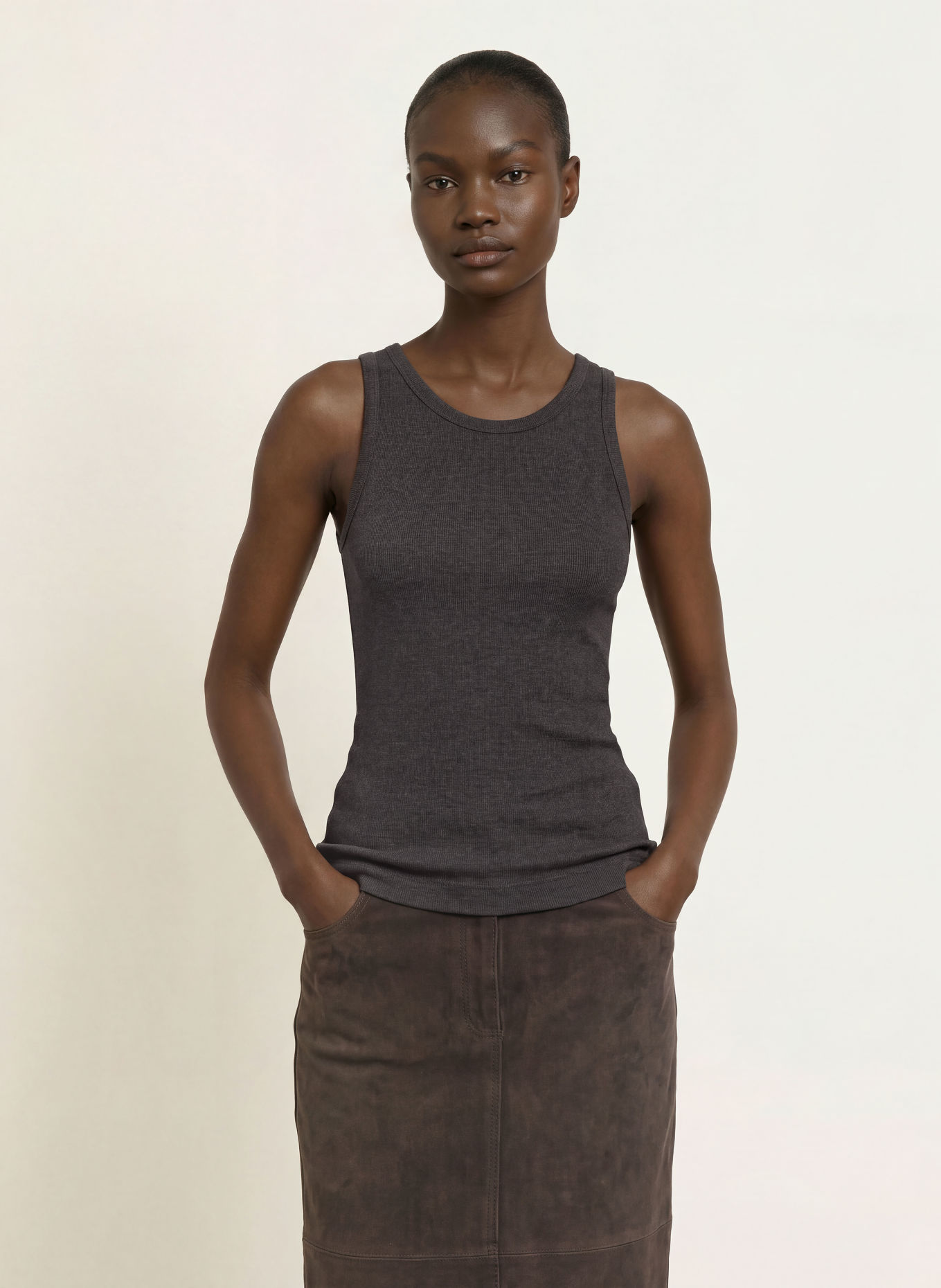 LADNERI Top LA COEUR: DUNKELGRAU