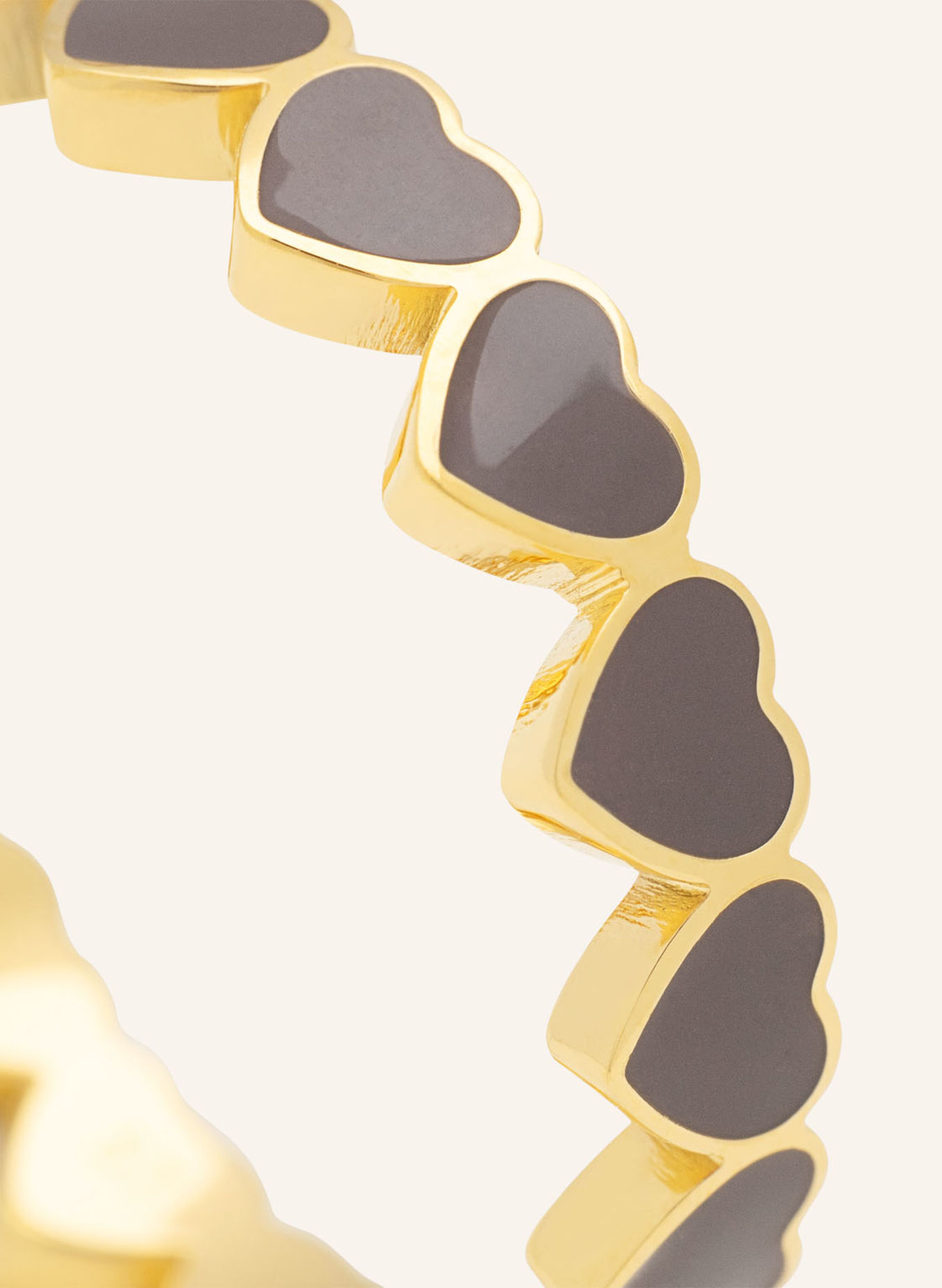 LULU Copenhagen Ring CONNECTED HEARTS: GOUD / MARRON FONCÉ