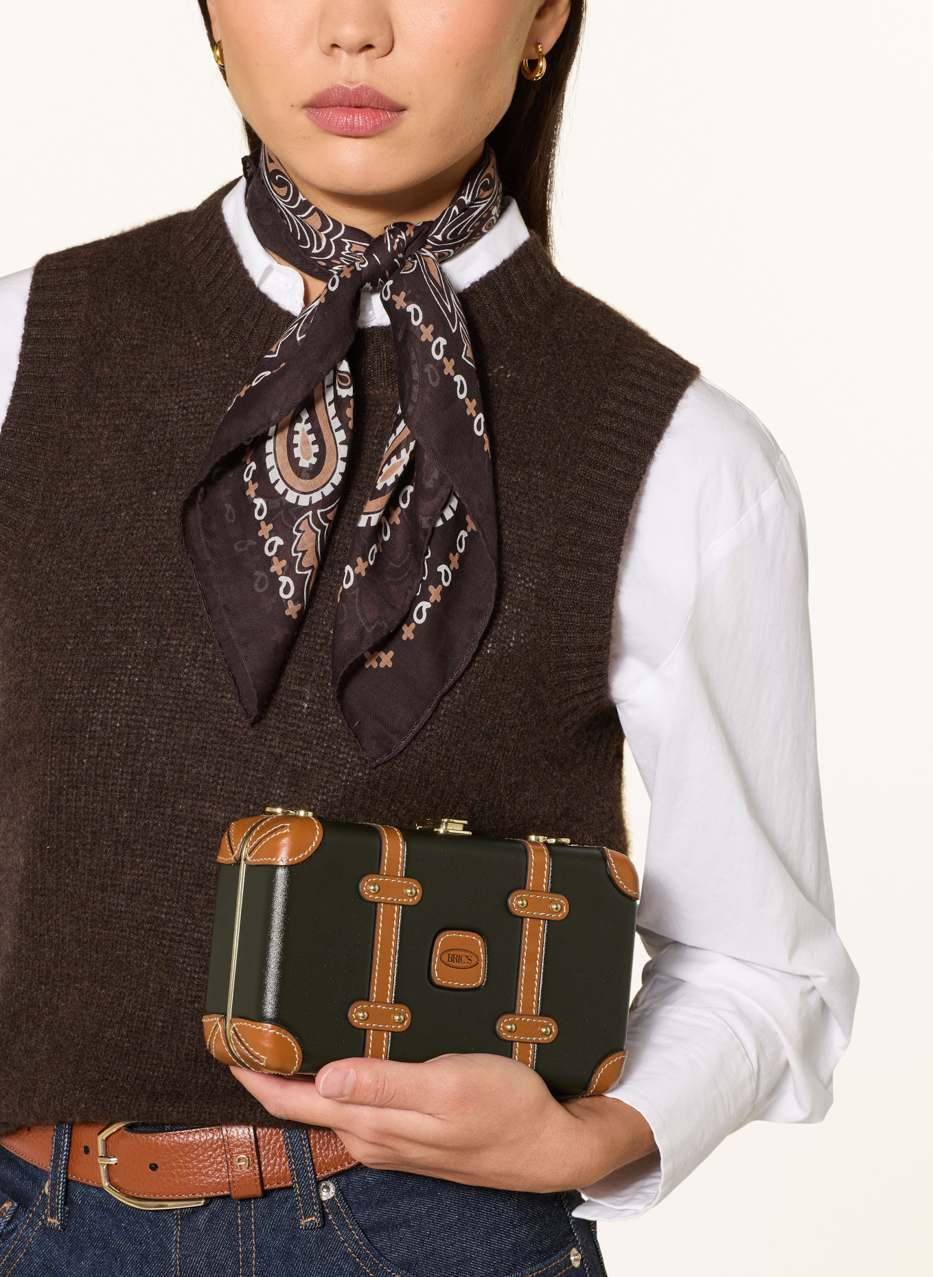 BRIC'S BELLAGIO LEGACY Shoulder Bag: KHAKI / GOLD / BROWN