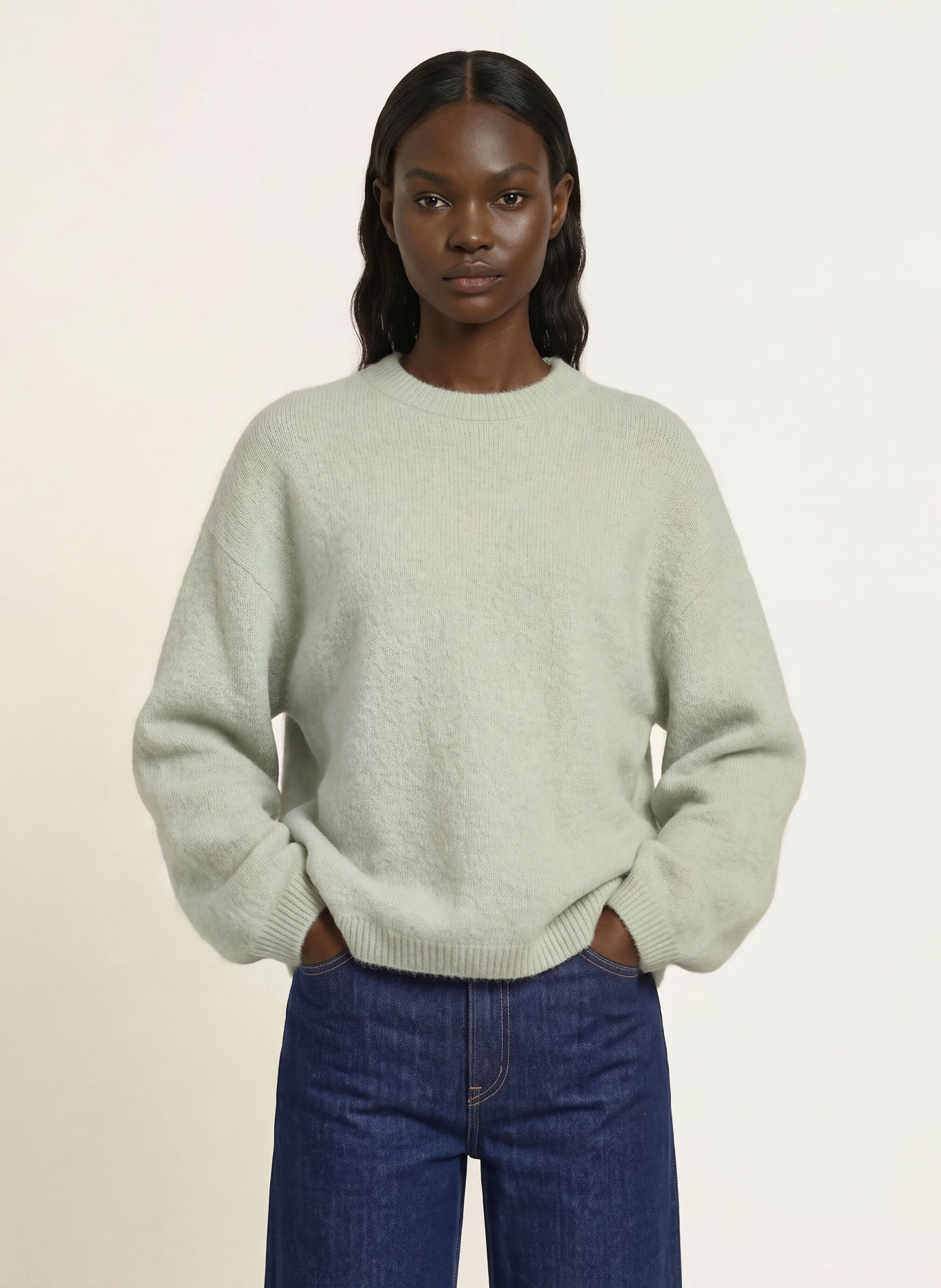 ARKET Pullover mit Alpaka: HELLGRÜN