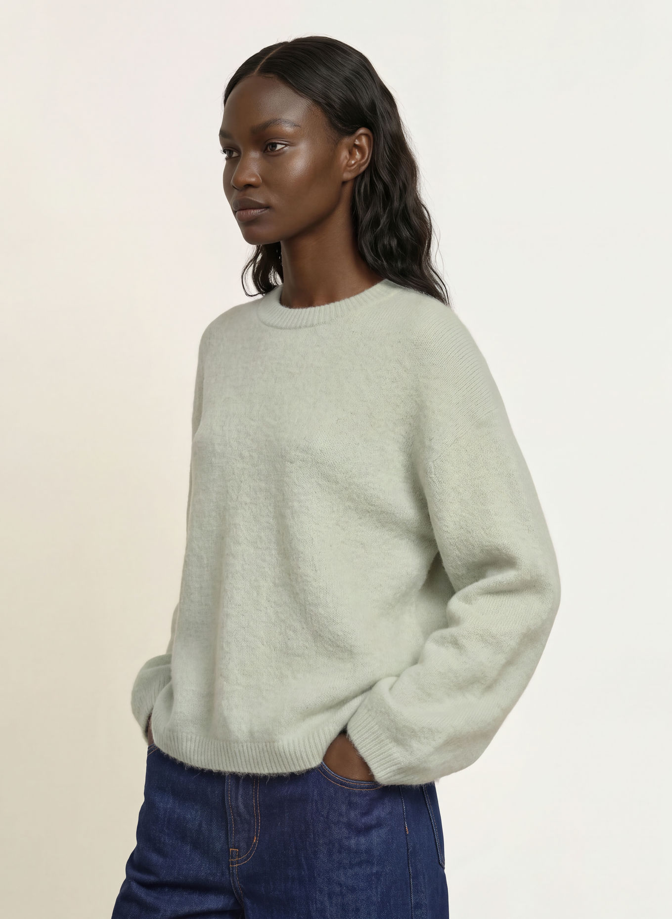 ARKET Pullover mit Alpaka: HELLGRÜN