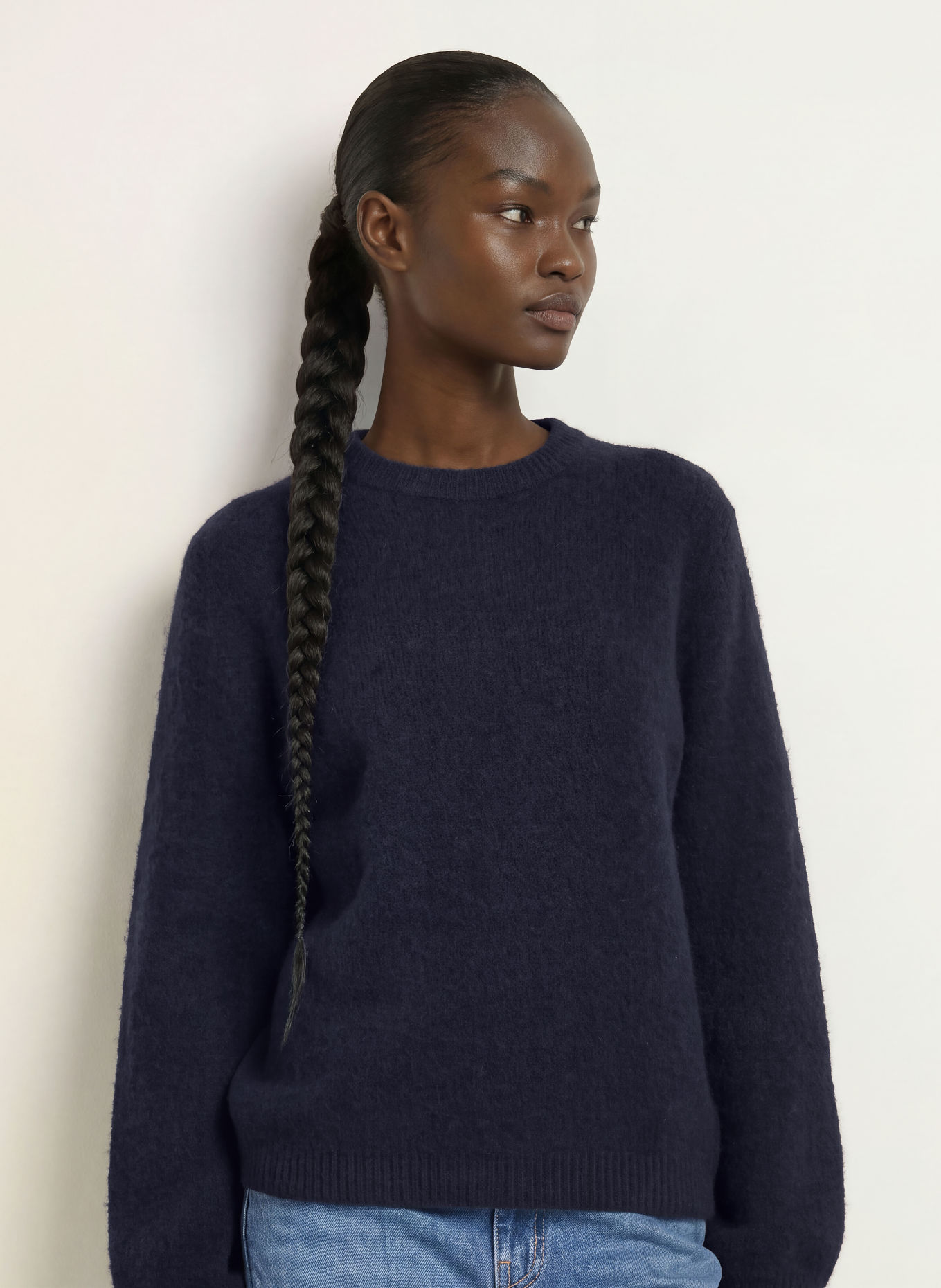 ARKET Sweater with alpaca: DARK BLUE