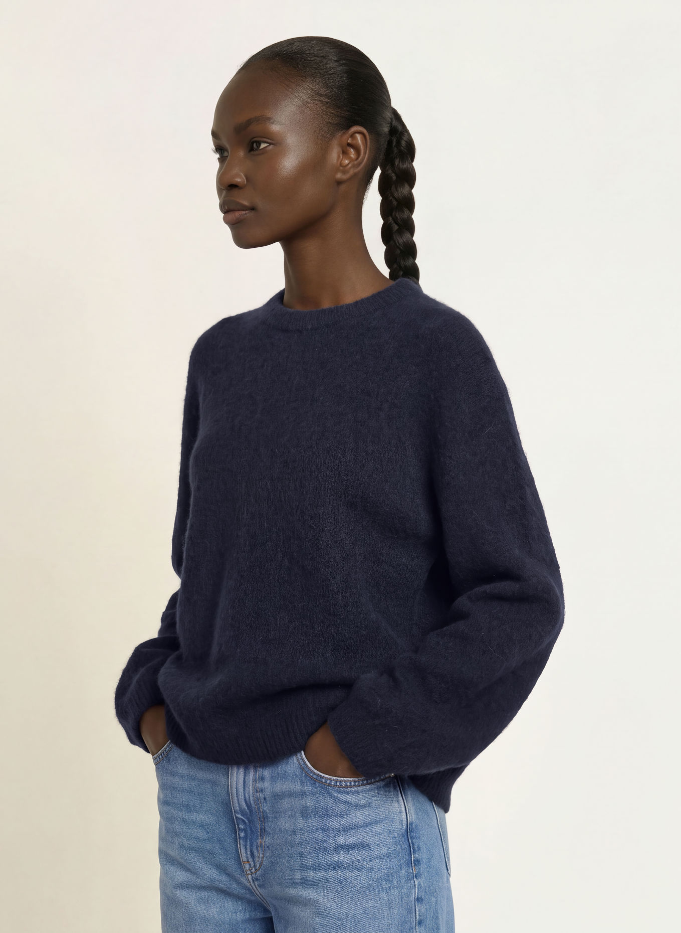 ARKET Sweater with alpaca: DARK BLUE