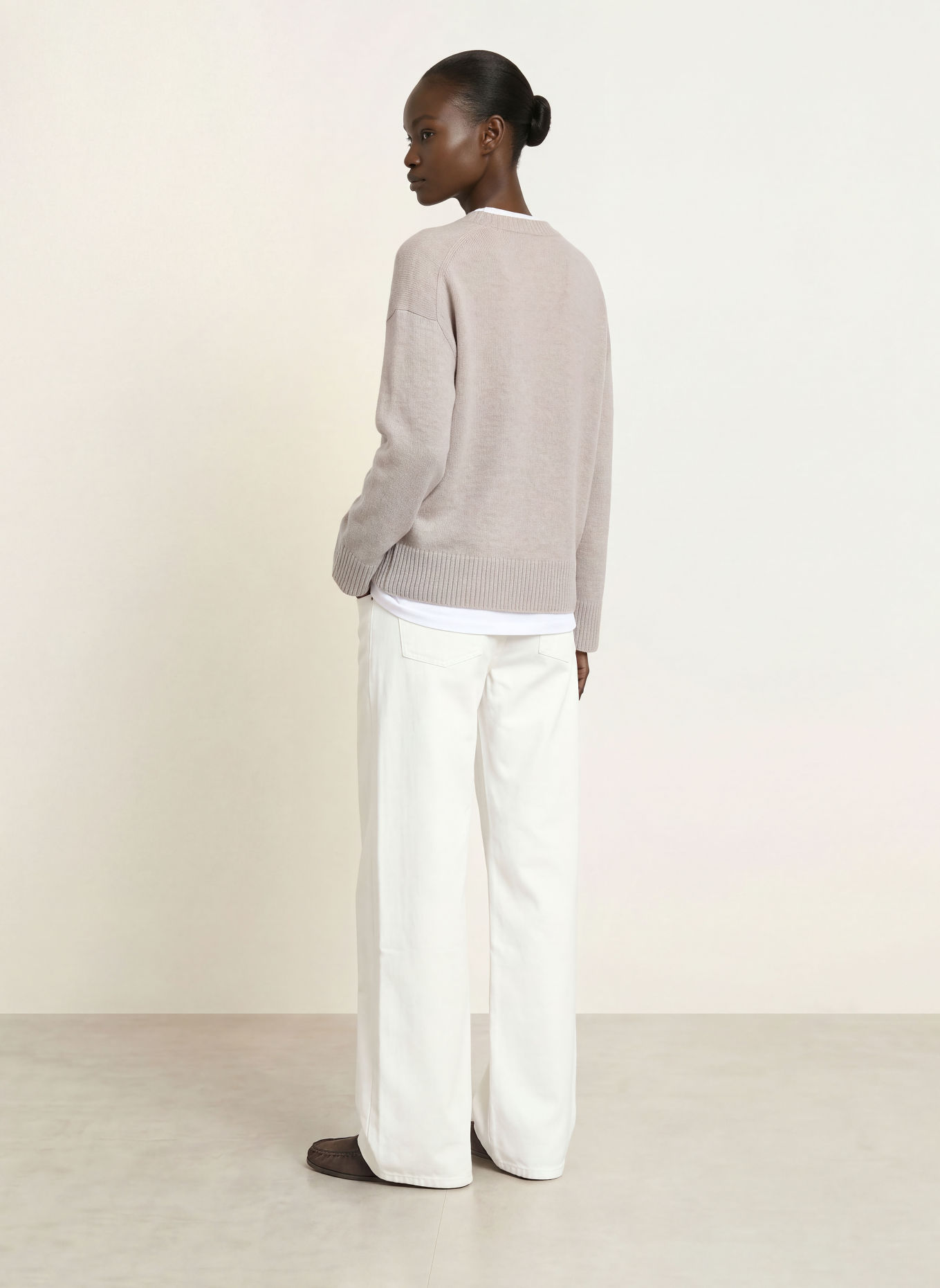 ARKET Oversized cashmere sweater: LIGHT BROWN