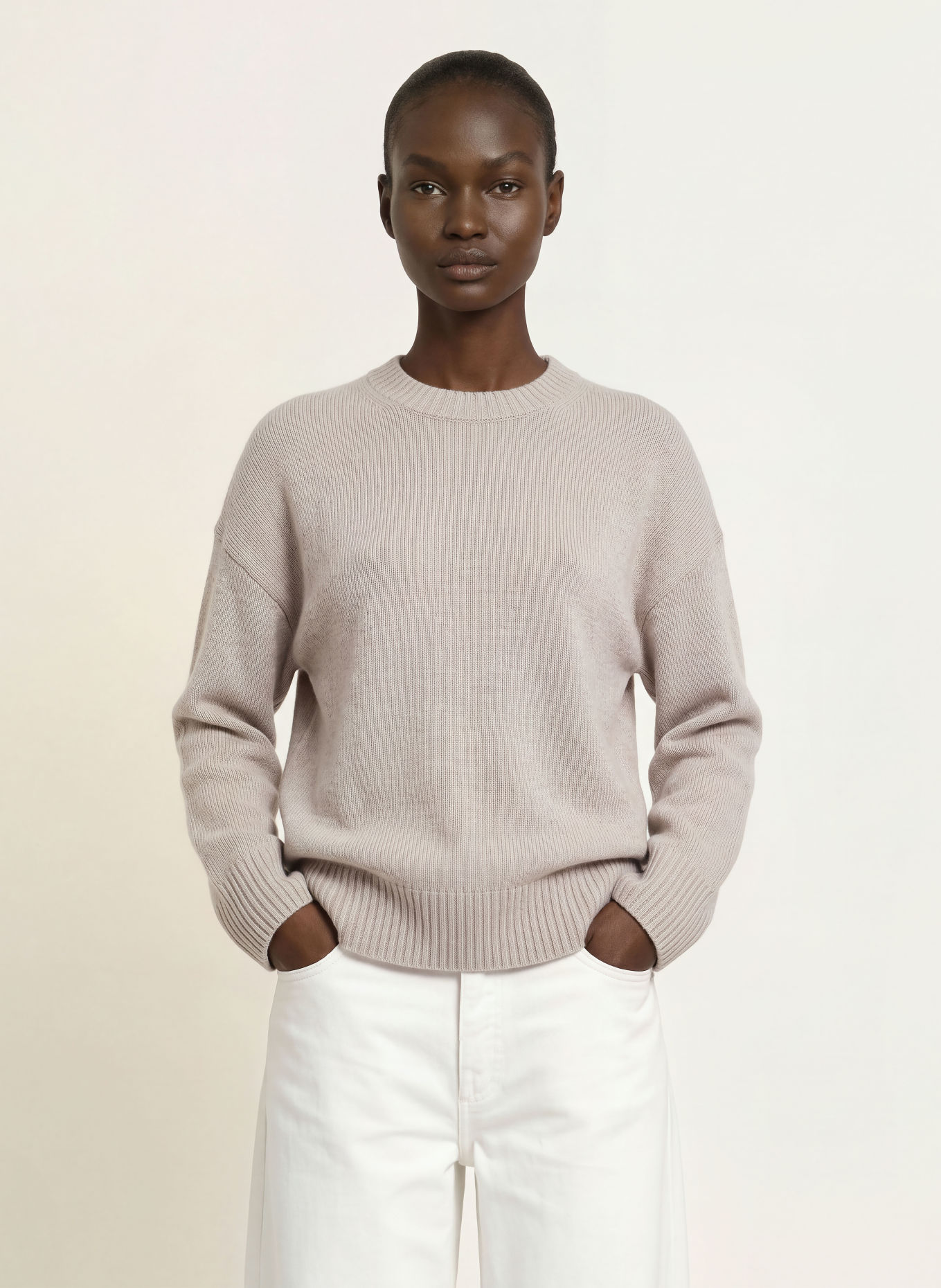 ARKET Oversized cashmere sweater: LIGHT BROWN