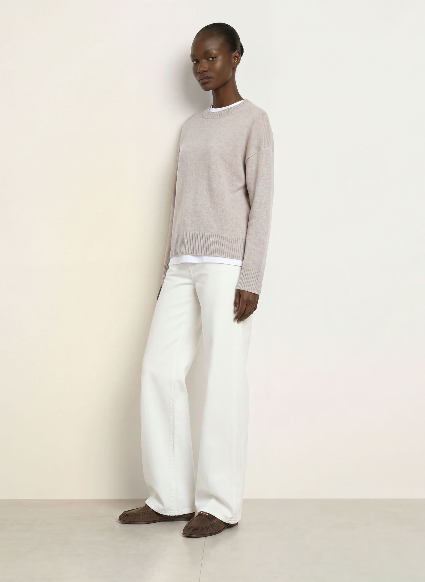 ARKET Oversized cashmere sweater: LIGHT BROWN