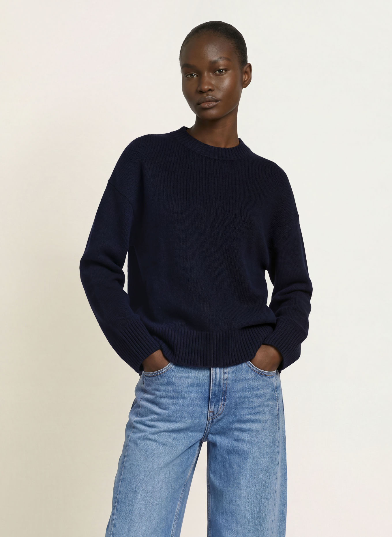 ARKET Oversized cashmere sweater: DARK BLUE