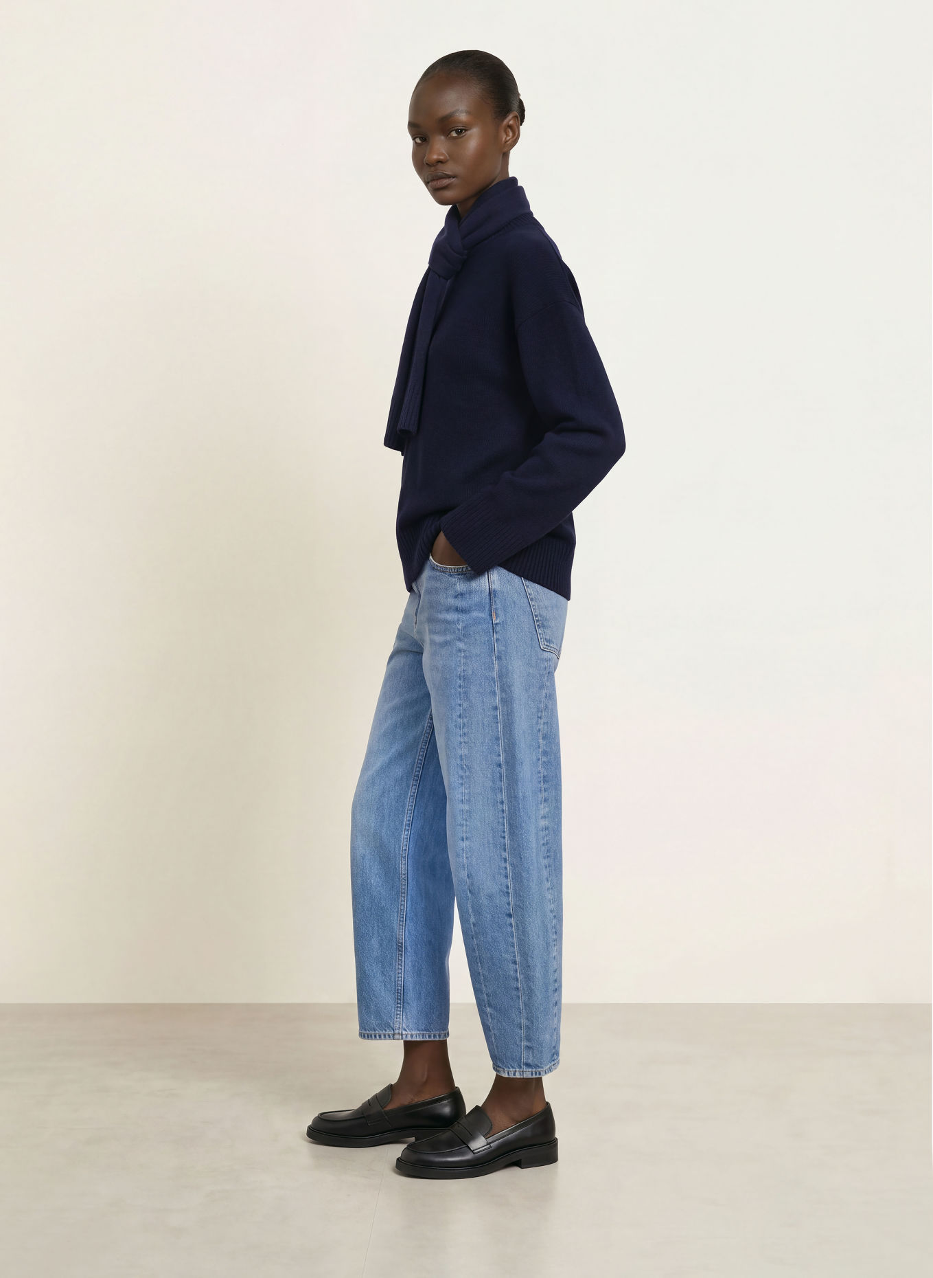 ARKET Oversized cashmere sweater: DARK BLUE