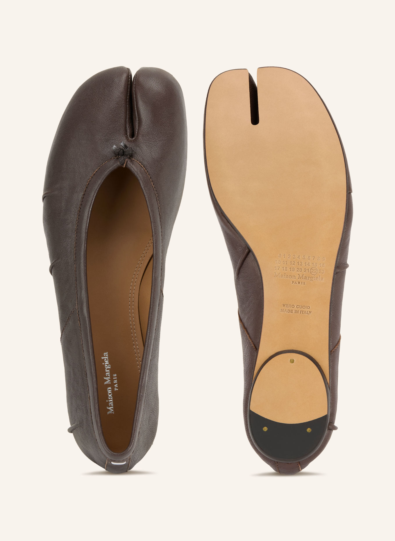 Maison Margiela Ballerina's TABI: MARRON FONCÉ