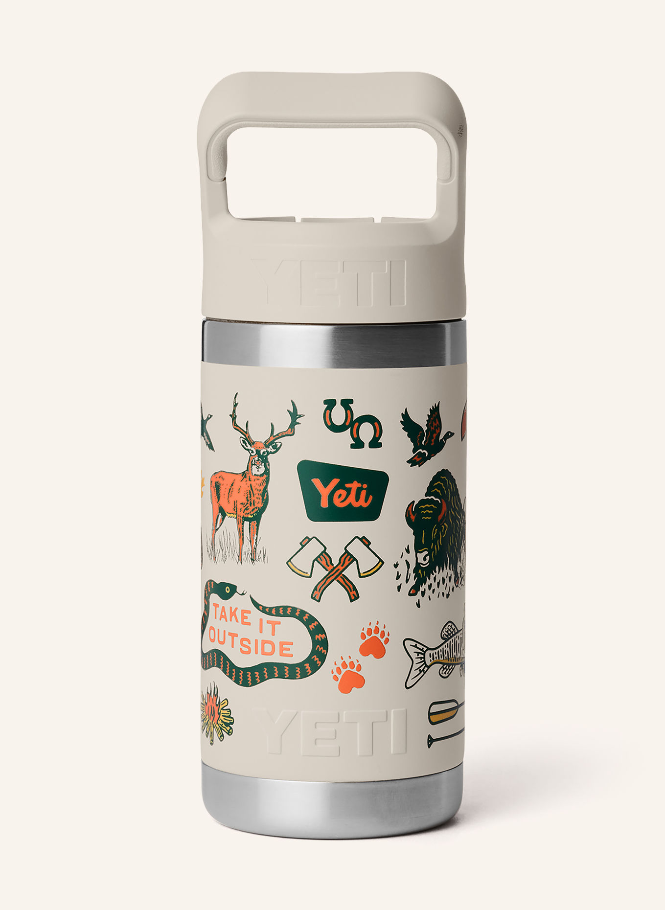 YETI Termo láhev RAMBLER®: ŠEDÁ / STŘÍBRNÁ