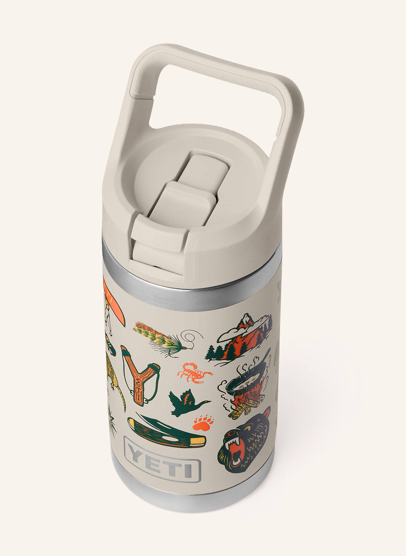 YETI Termo láhev RAMBLER®: ŠEDÁ / STŘÍBRNÁ
