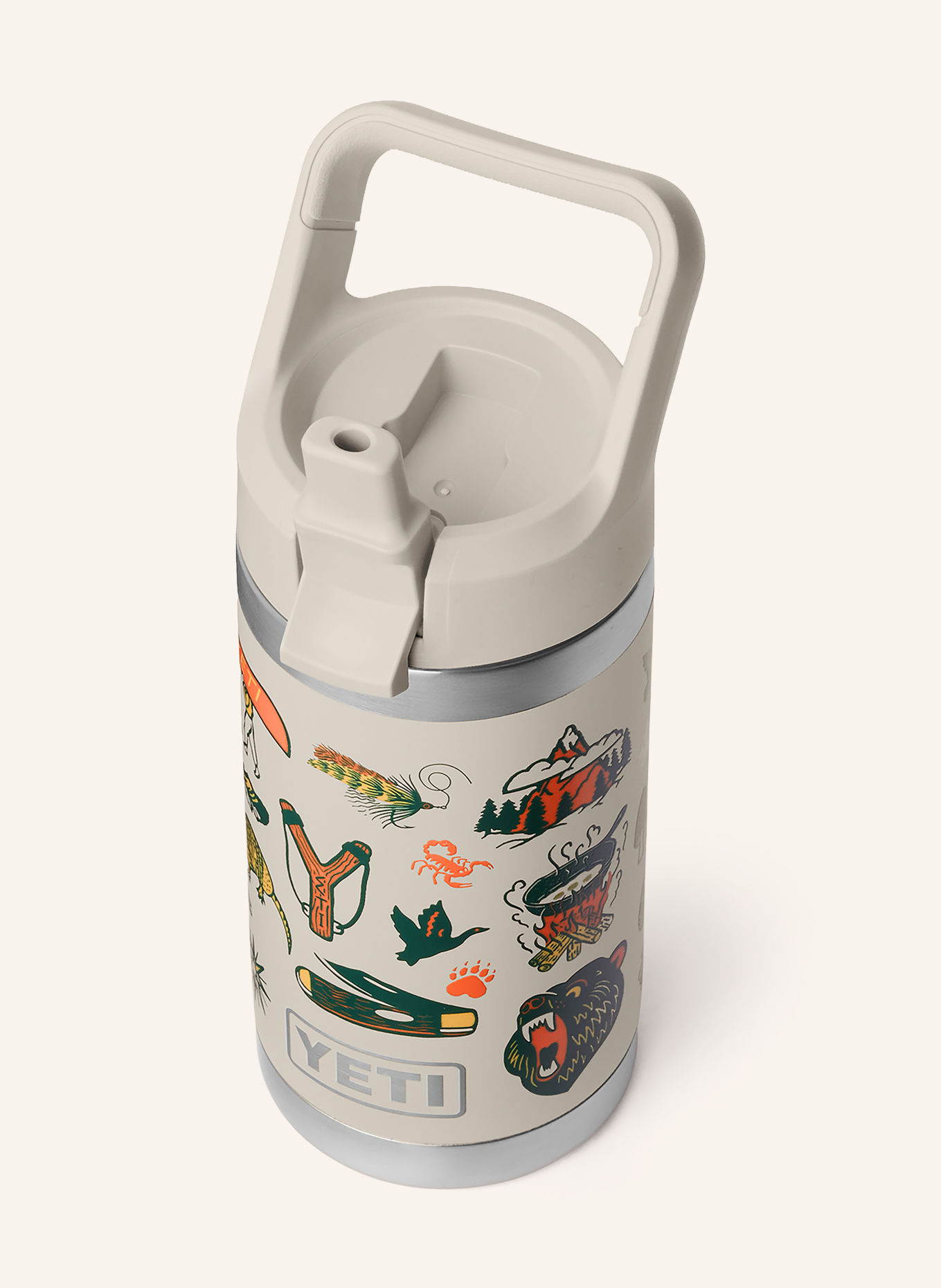 YETI Termo láhev RAMBLER®: ŠEDÁ / STŘÍBRNÁ