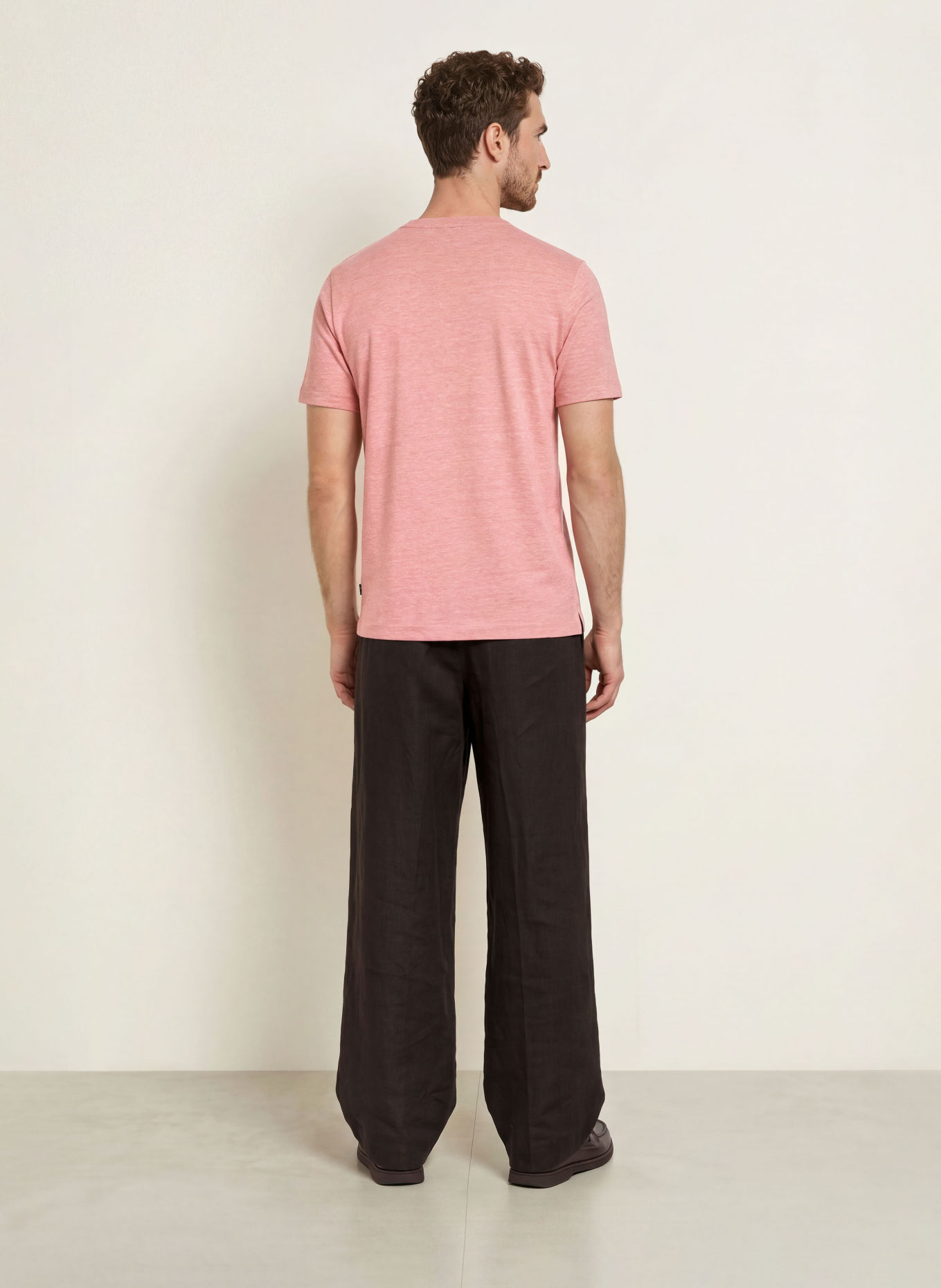BOSS THOMPSON T-shirt with linen: LIGHT RED