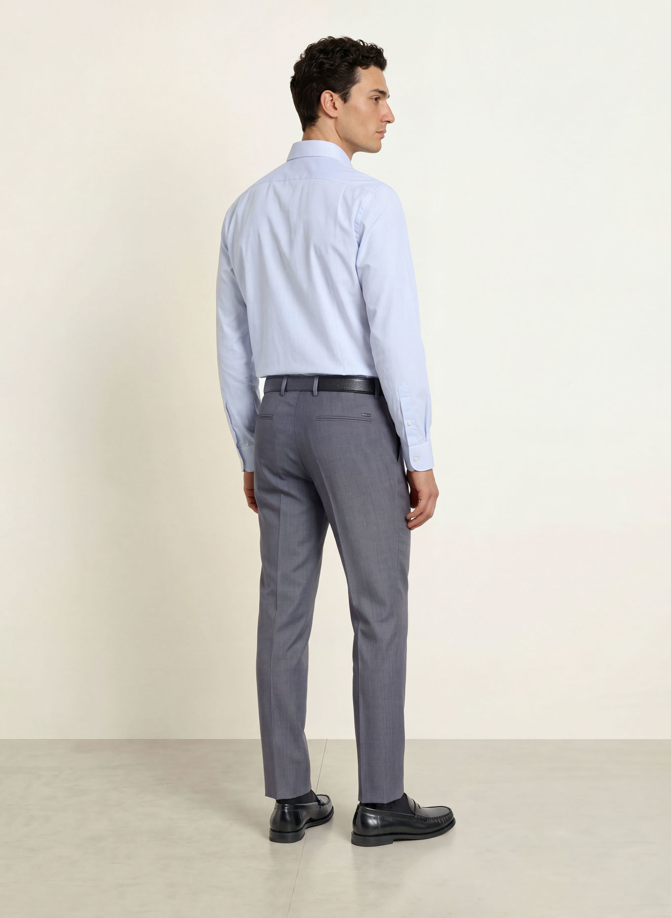 BOSS DAVID Slim Fit Shirt: LIGHT BLUE / WHITE