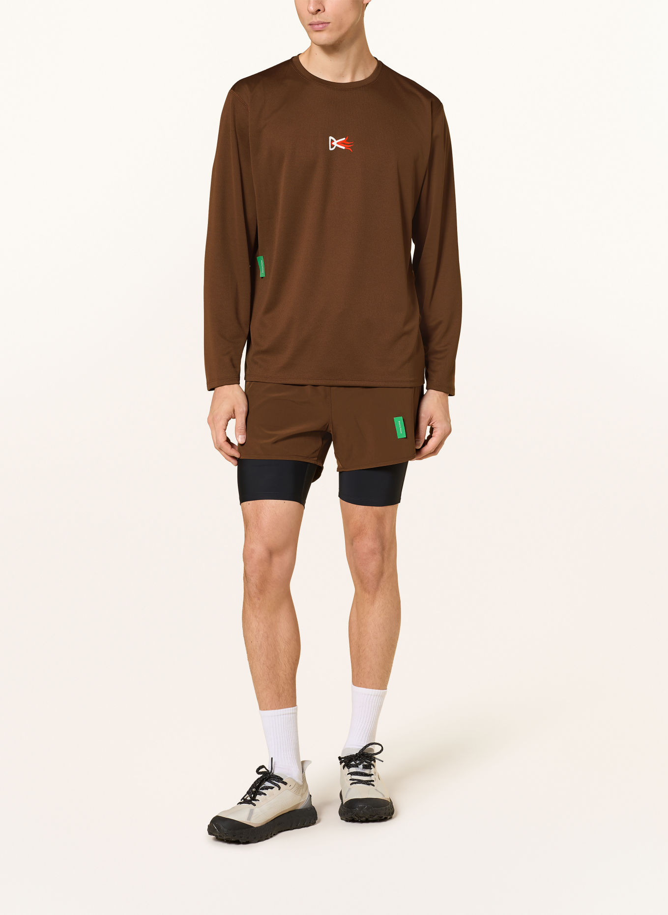 District Vision Running shirt: BROWN