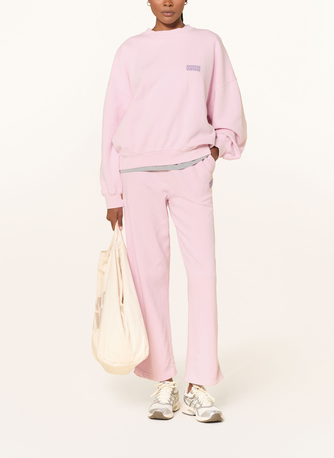 American Vintage PLIZZY sweatshirt: LIGHT PINK / PURPLE