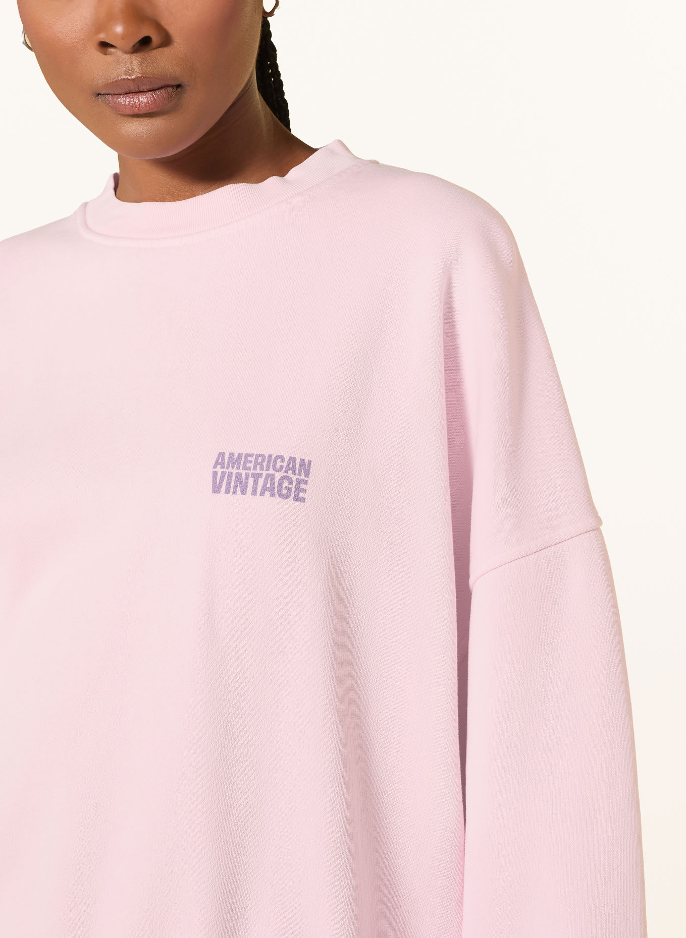 American Vintage PLIZZY sweatshirt: LIGHT PINK / PURPLE