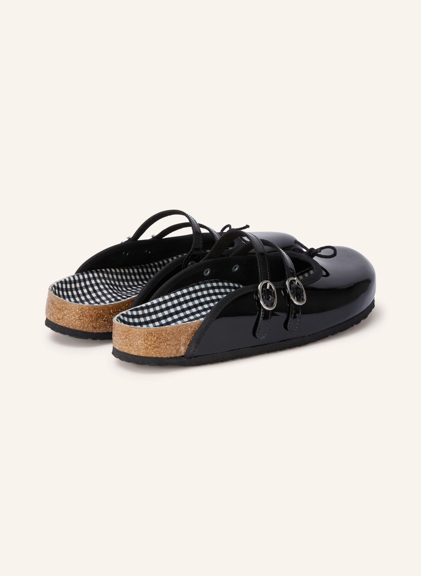 1774 BIRKENSTOCK Lakované mules SCALA: ČERNÁ