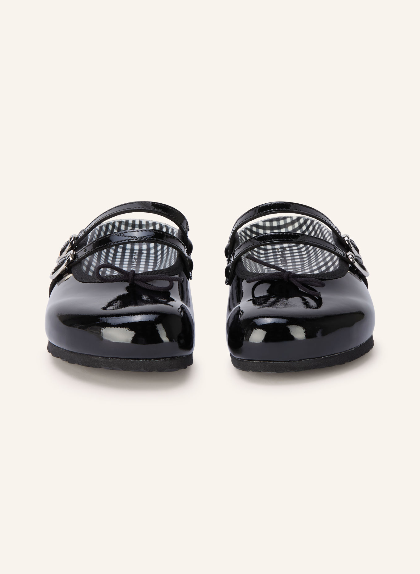 1774 BIRKENSTOCK Lakované mules SCALA: ČERNÁ