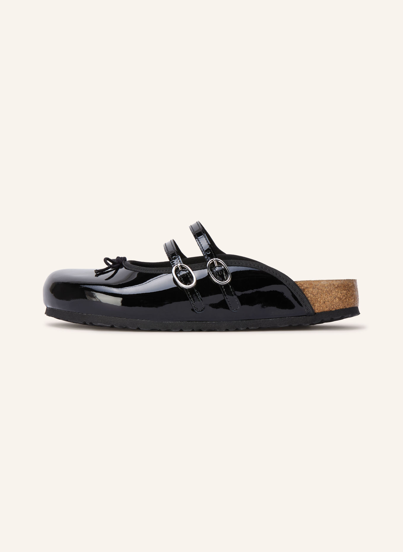 1774 BIRKENSTOCK Lakované mules SCALA: ČERNÁ