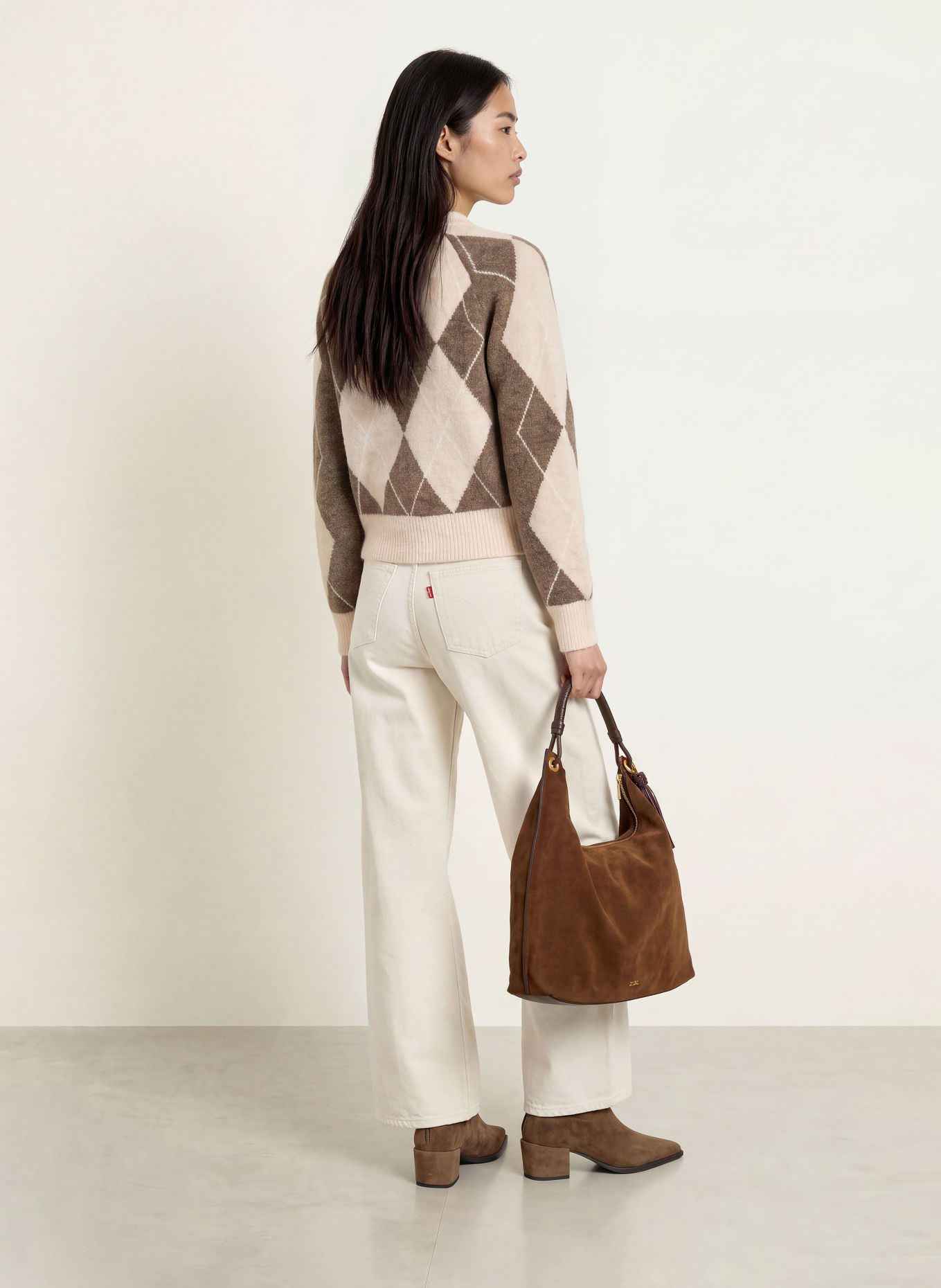 Y.A.S. Cardigan: BEIGE / BROWN