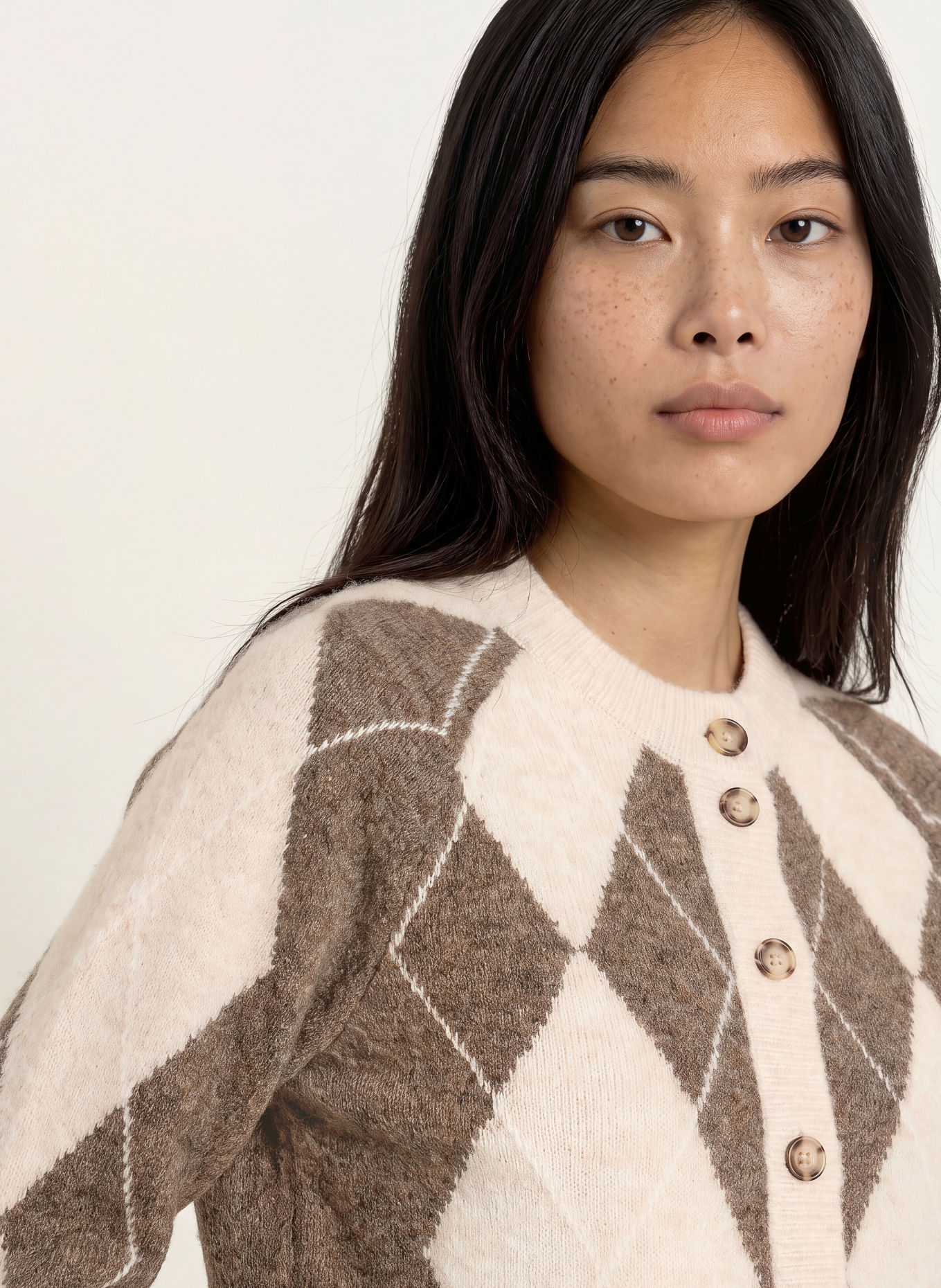 Y.A.S. Cardigan: BEIGE / BROWN