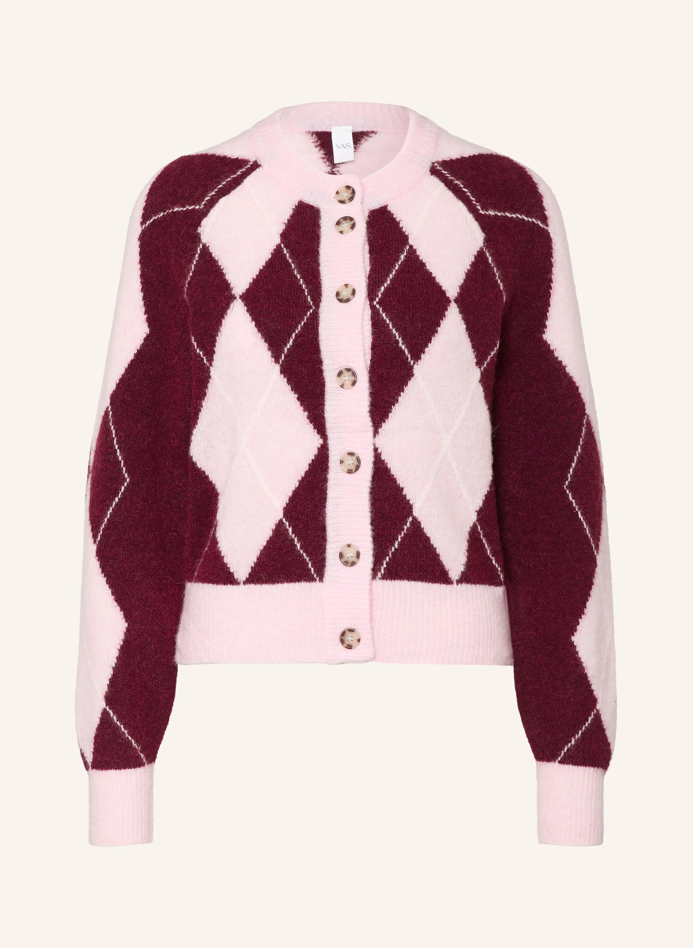 Y.A.S. Cardigan: DARK RED / PINK