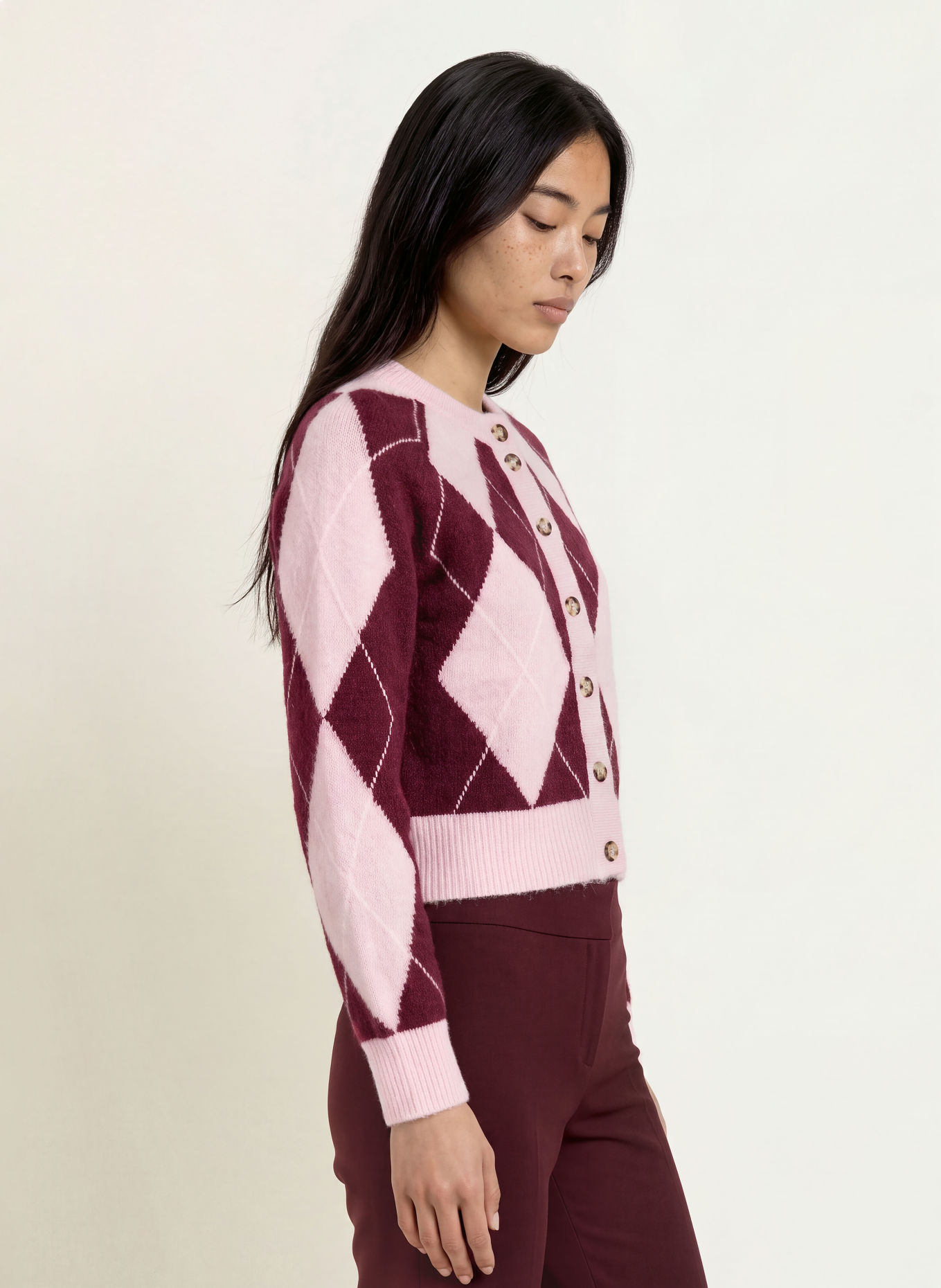 Y.A.S. Cardigan: DARK RED / PINK