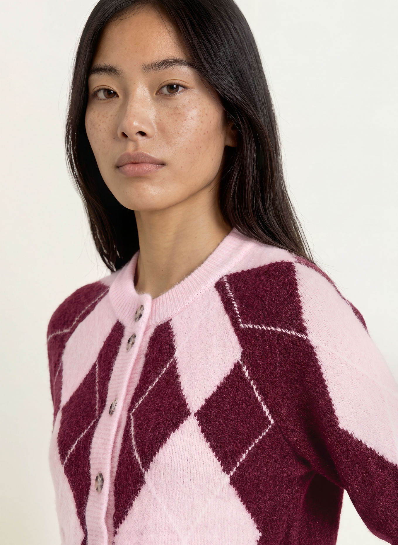 Y.A.S. Cardigan: DARK RED / PINK