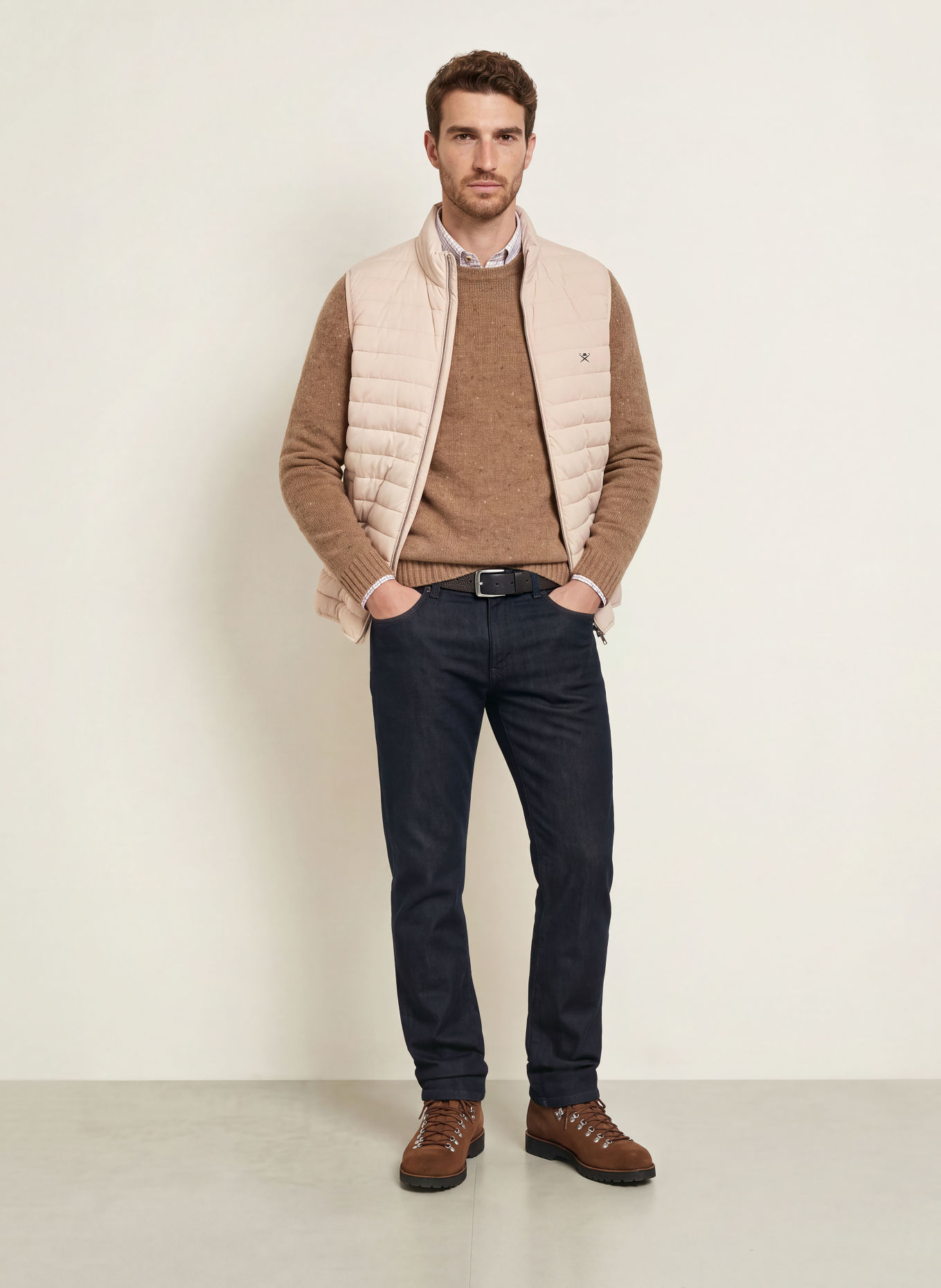 HACKETT LONDON Gewatteerd vest GILET: CRÈME