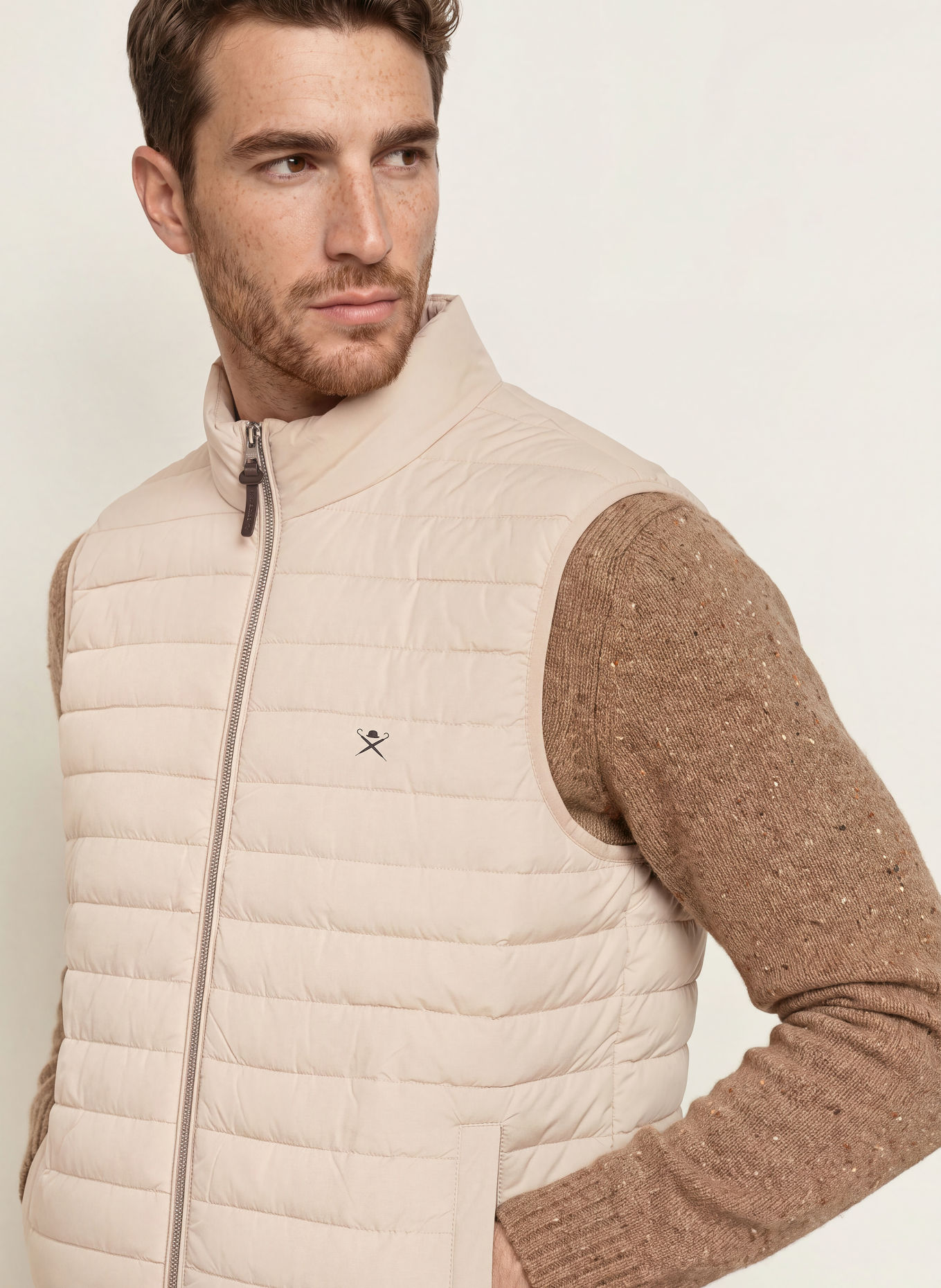 HACKETT LONDON Gewatteerd vest GILET: CRÈME