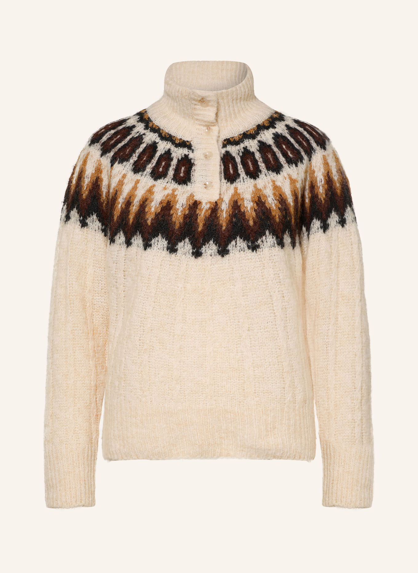 Y.A.S. Pullover: CREME / DUNKELBRAUN / BRAUN
