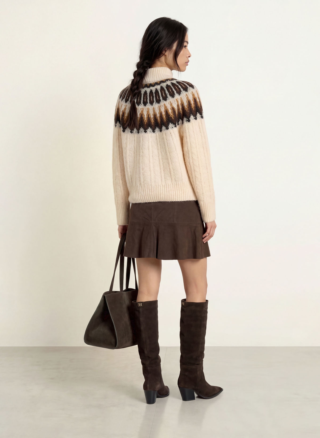 Y.A.S. Pullover: CREME / DUNKELBRAUN / BRAUN
