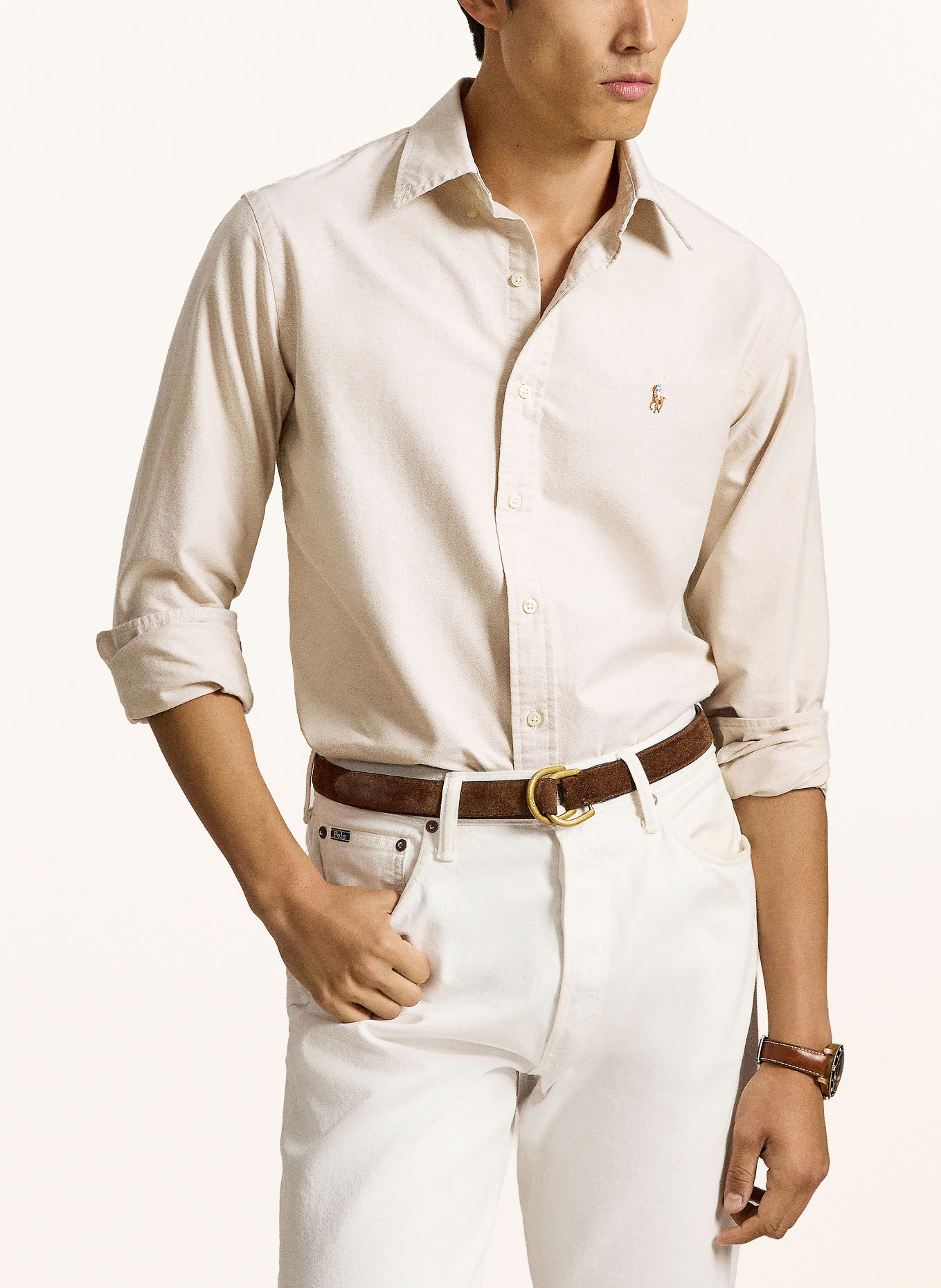 POLO RALPH LAUREN Oxford-skjorte Custom Fit: CREME