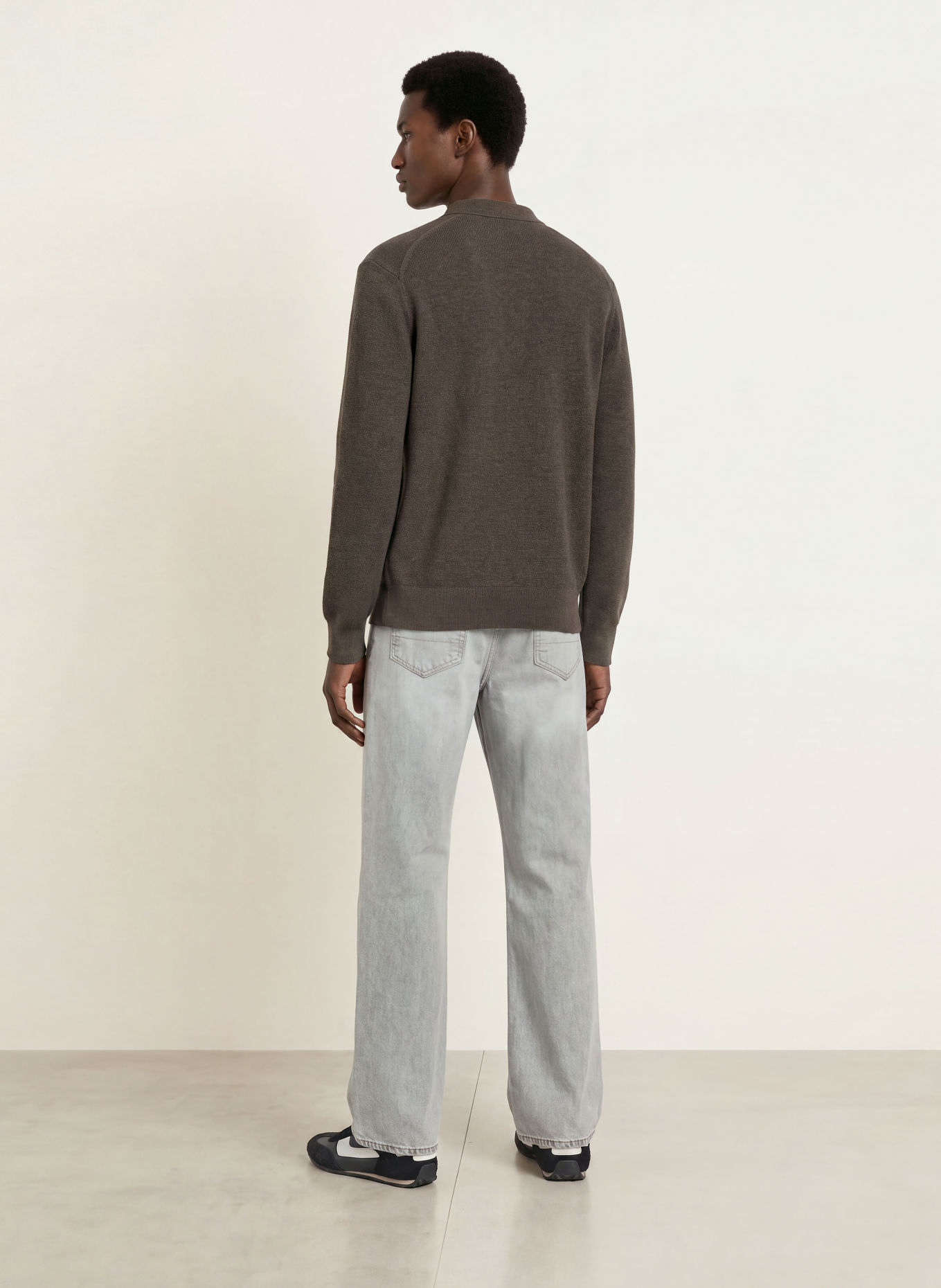 ALLSAINTS Gebreid poloshirt ASPEN: DONKERGROEN