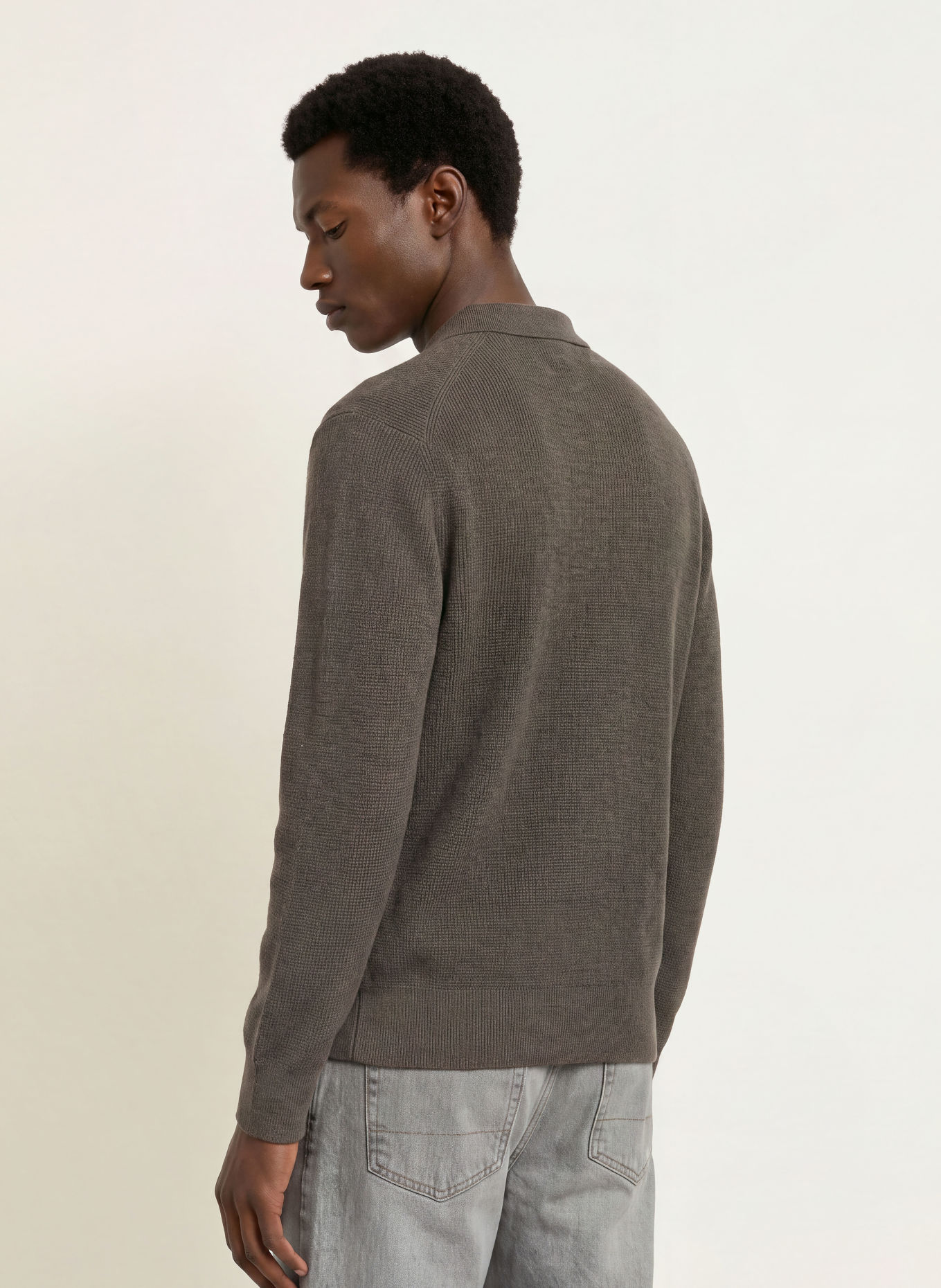 ALLSAINTS Gebreid poloshirt ASPEN: DONKERGROEN