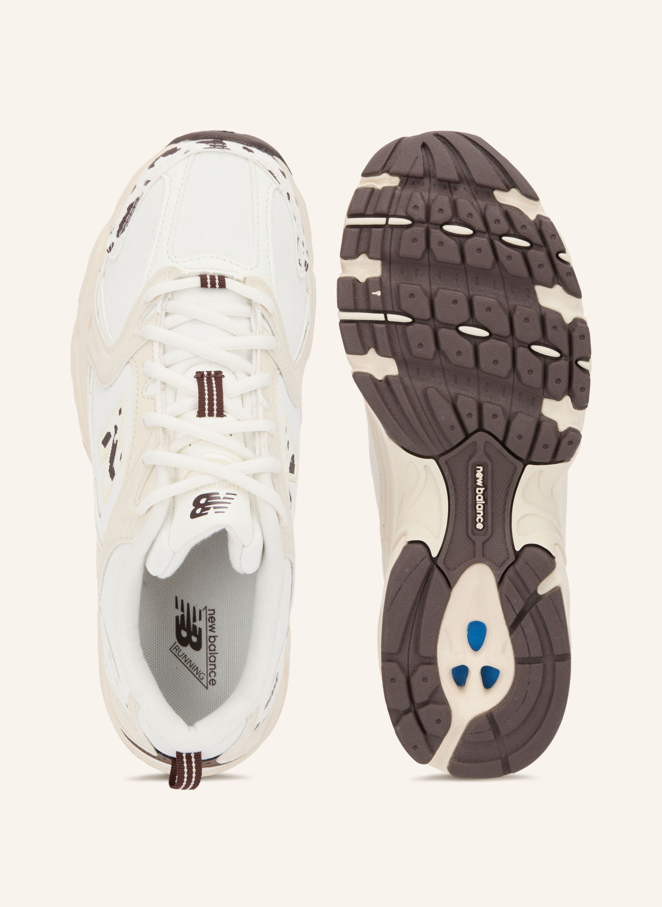 new balance Sneakers 530: CREAM / DARK BROWN / BEIGE