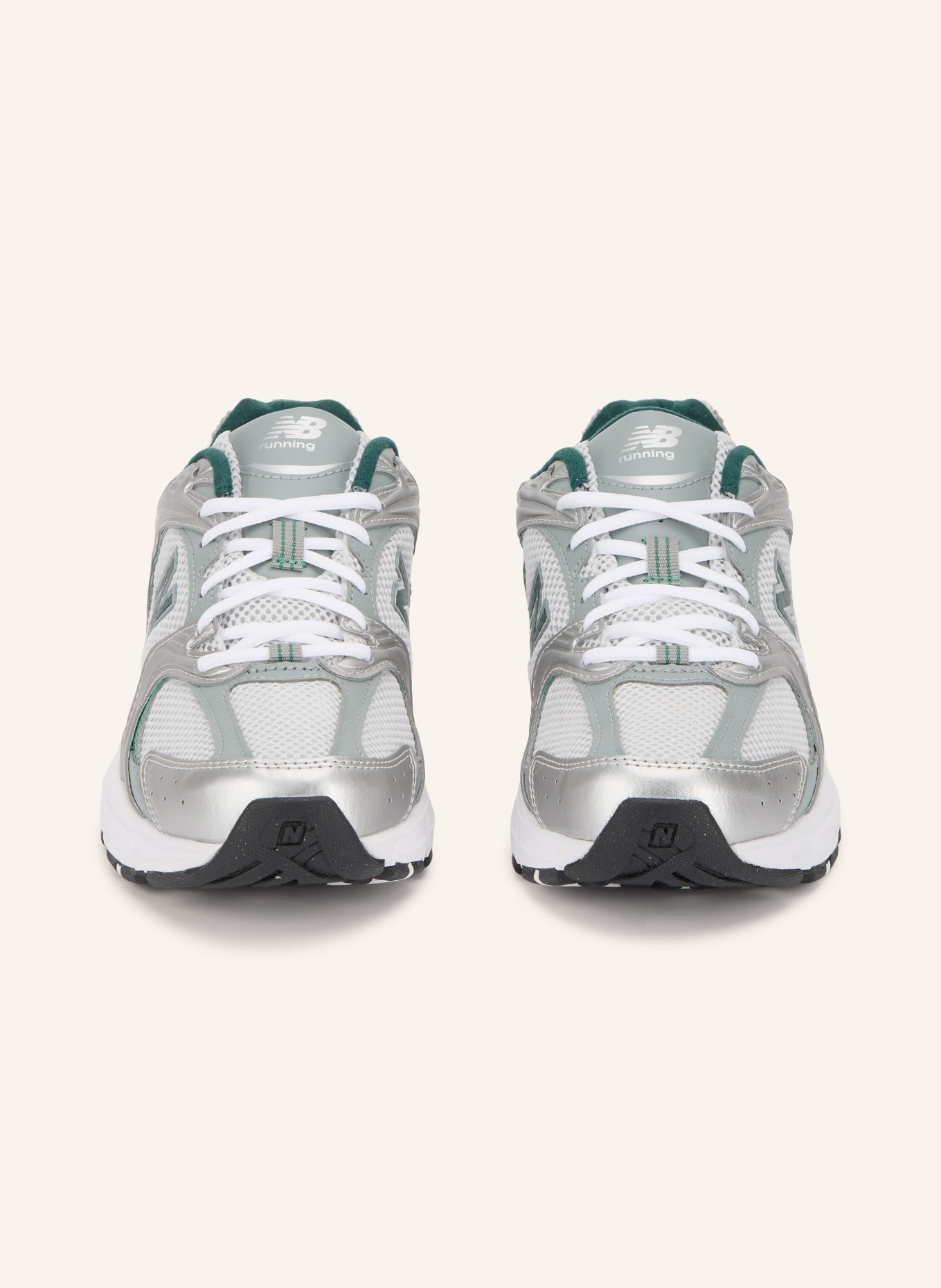 new balance Sneaker 530: WEISS / SILBER / DUNKELGRÜN
