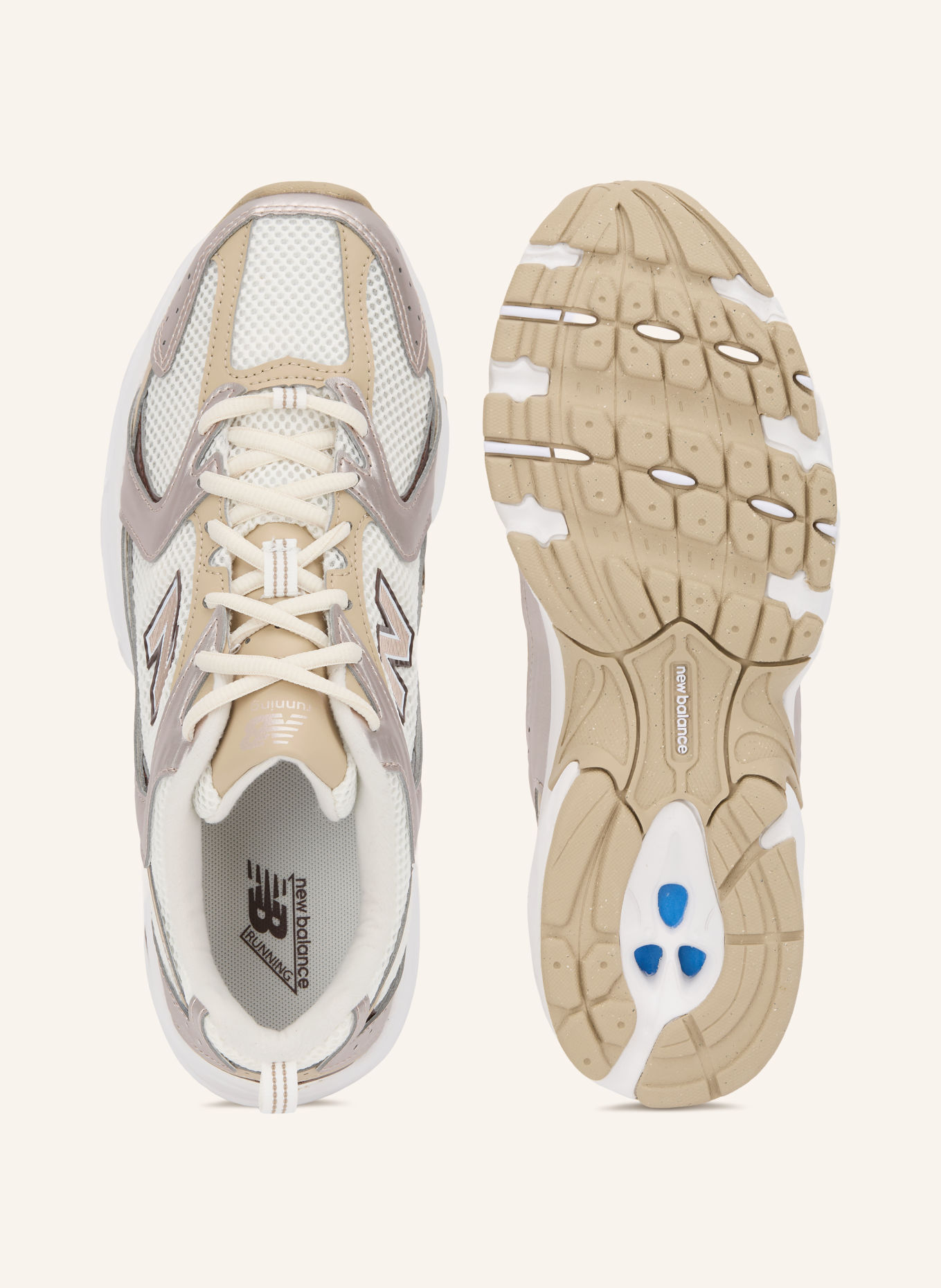 new balance Sneakers 530: WHITE / ROSE GOLD / BEIGE
