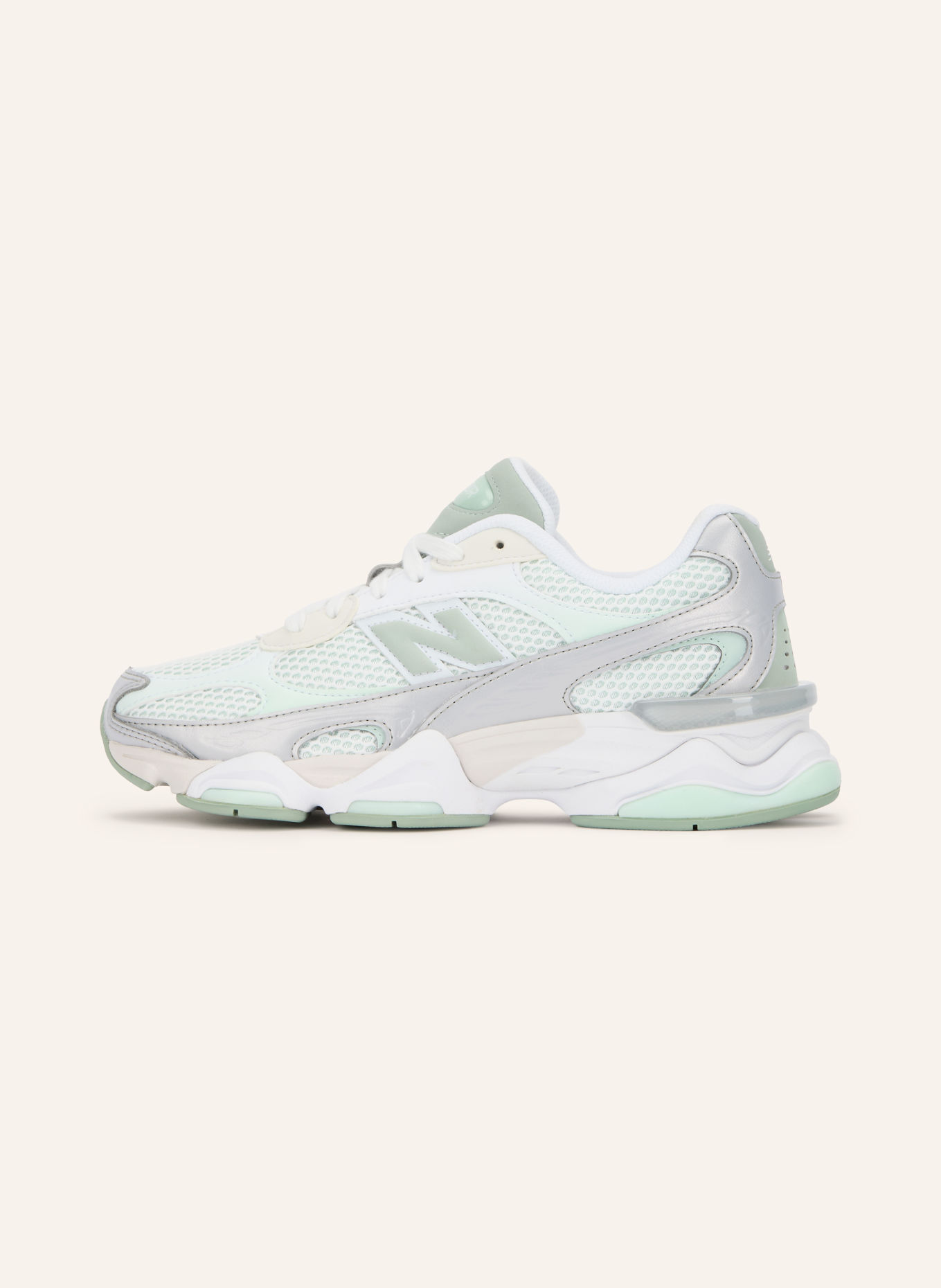 new balance Sneakers 9060: WHITE / LIGHT GRAY / LIGHT GREEN