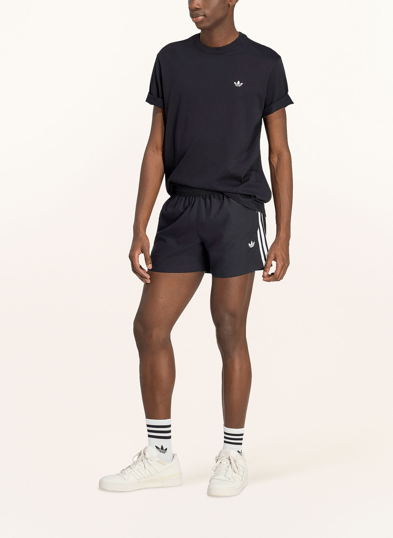adidas Originals Badeshorts 3-STREIFEN: SCHWARZ / WEISS