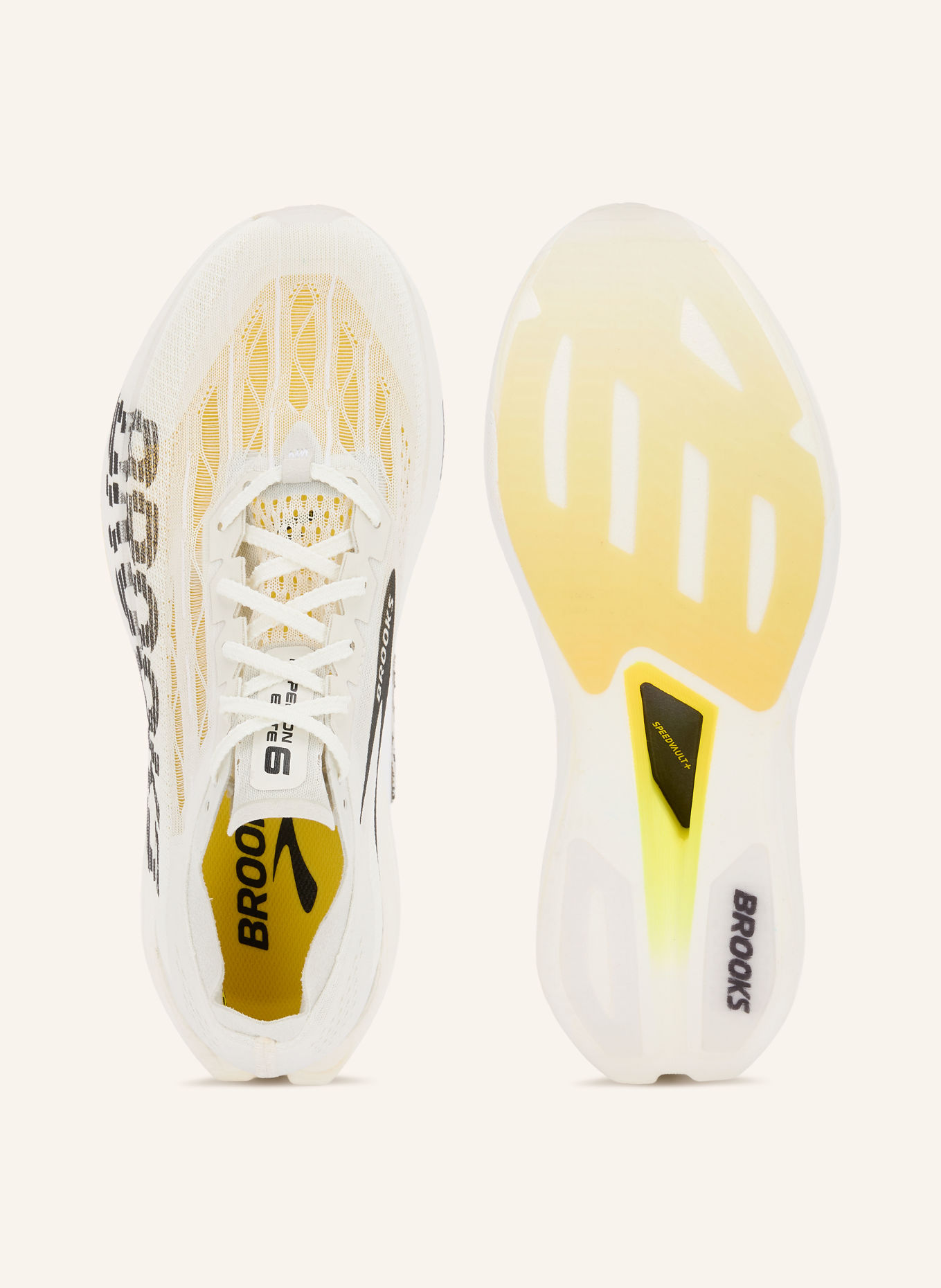 BROOKS HYPERION ELITE 6 Running Shoes: LIGHT GRAY / WHITE / BLACK
