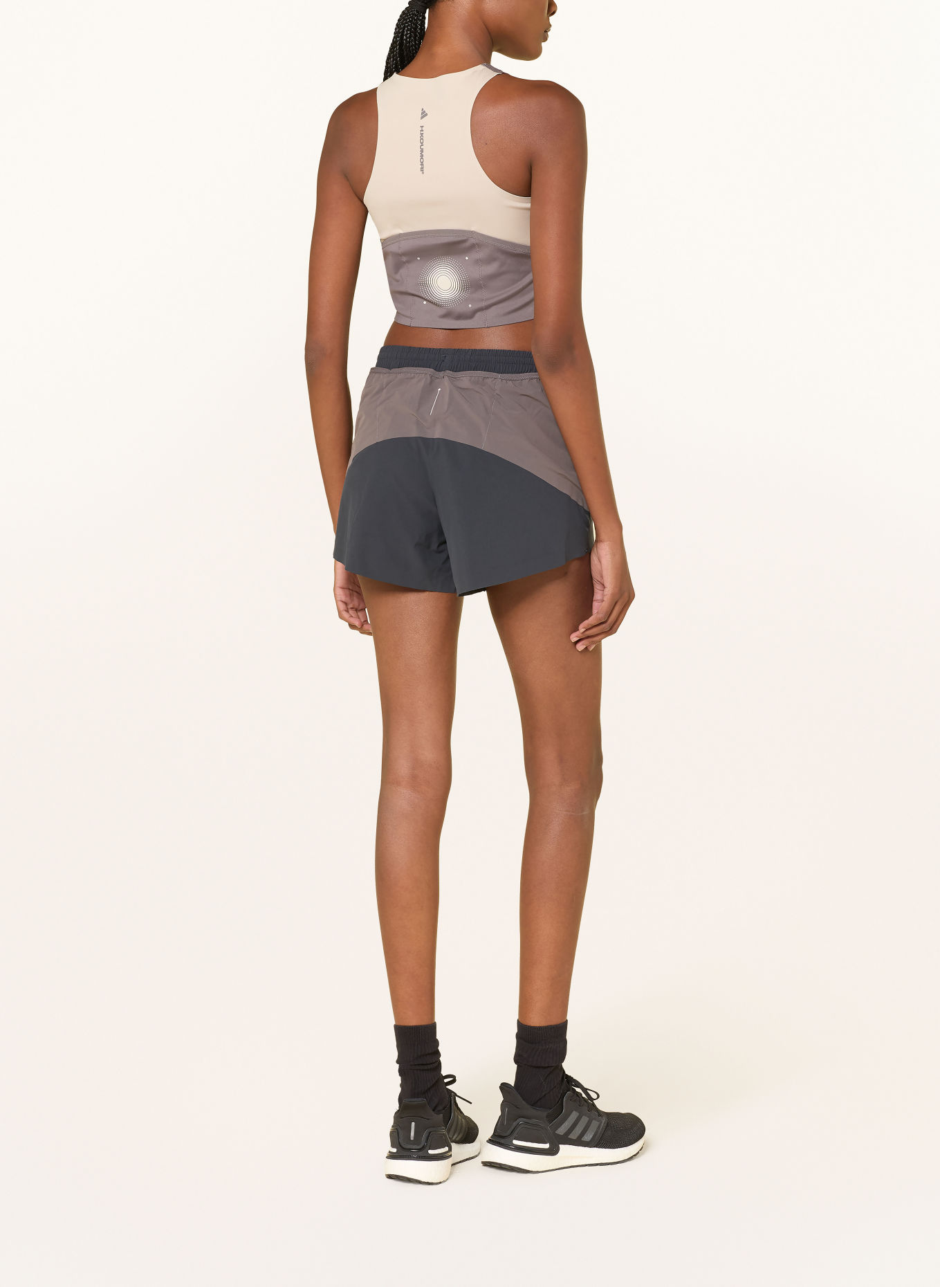 adidas HERMANOS KOUMORI 2-in-1 running shorts: DARK GRAY / GRAY