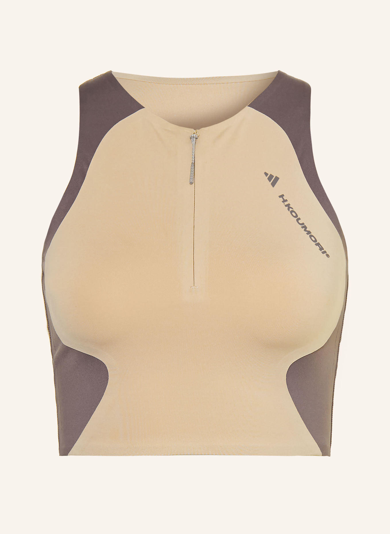adidas Functional top by HERMANOS KOUMORI: BEIGE / DARK GRAY
