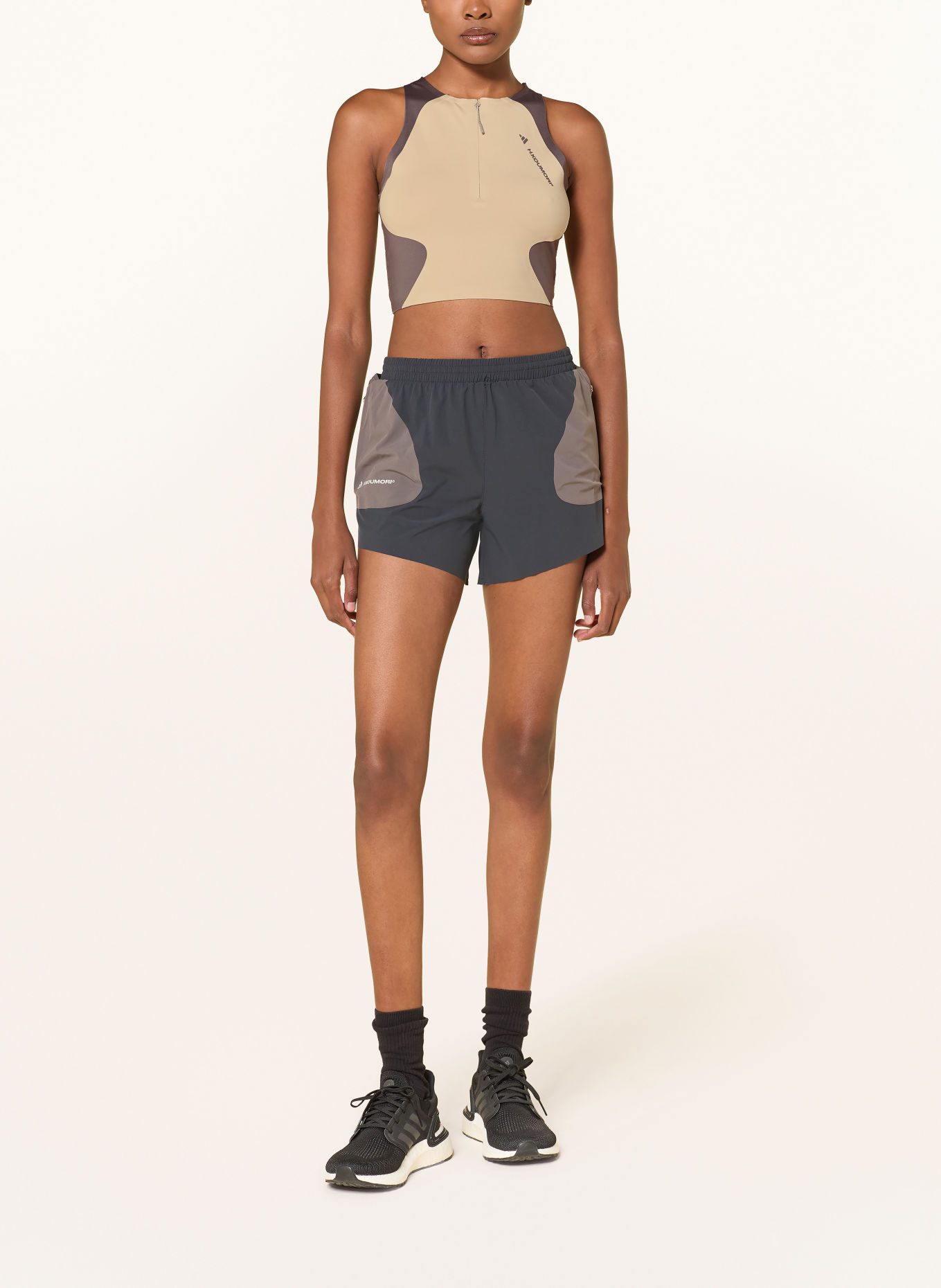 adidas Functional top by HERMANOS KOUMORI: BEIGE / DARK GRAY