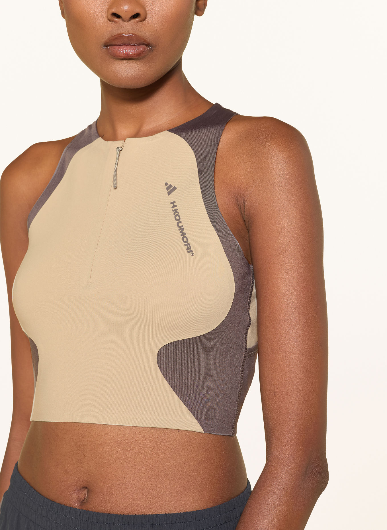 adidas Functional top by HERMANOS KOUMORI: BEIGE / DARK GRAY