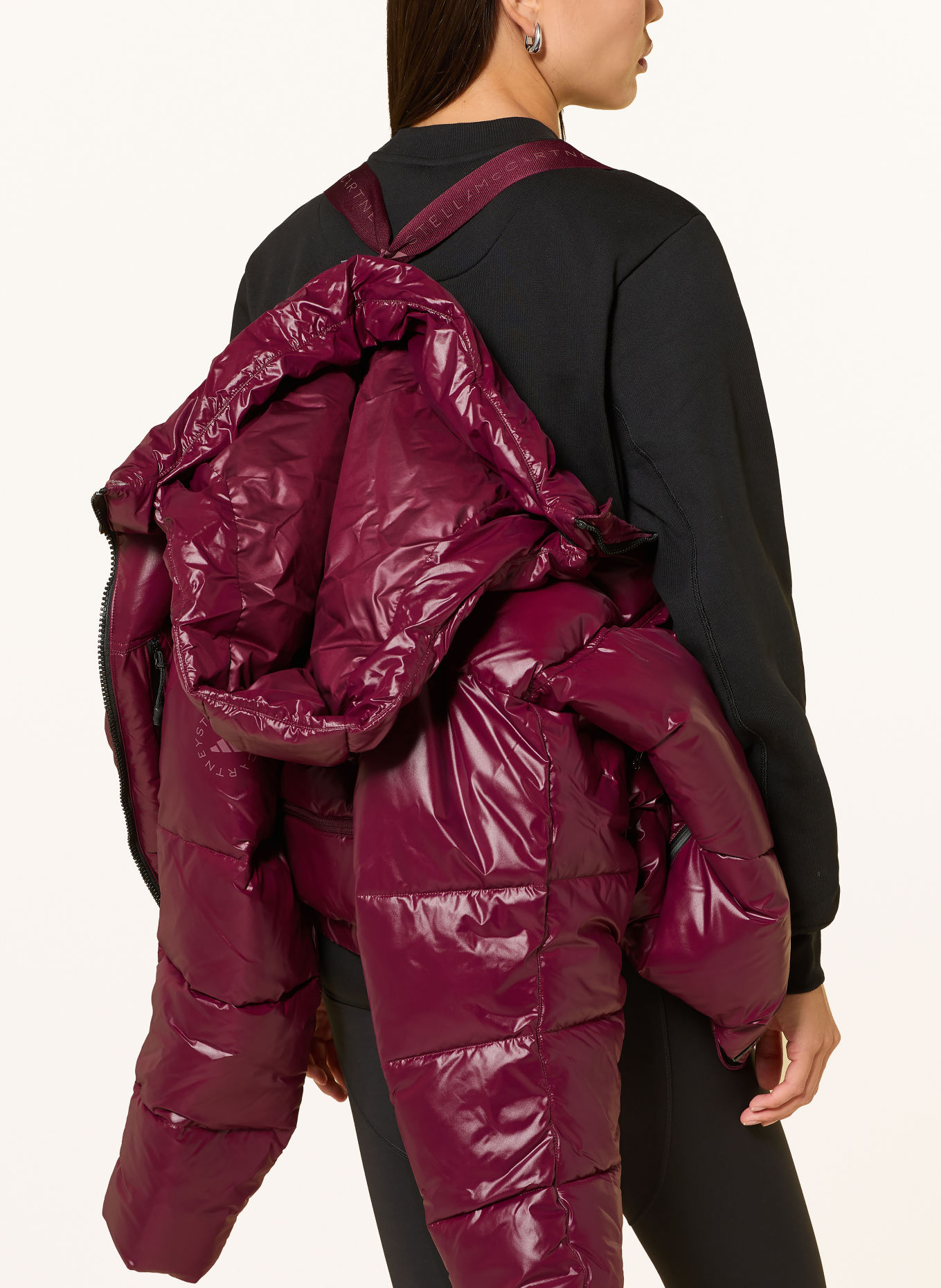 adidas by Stella McCartney Steppjacke ADIDAS BY STELLA MCCARTNEY: DUNKELROT / SCHWARZ