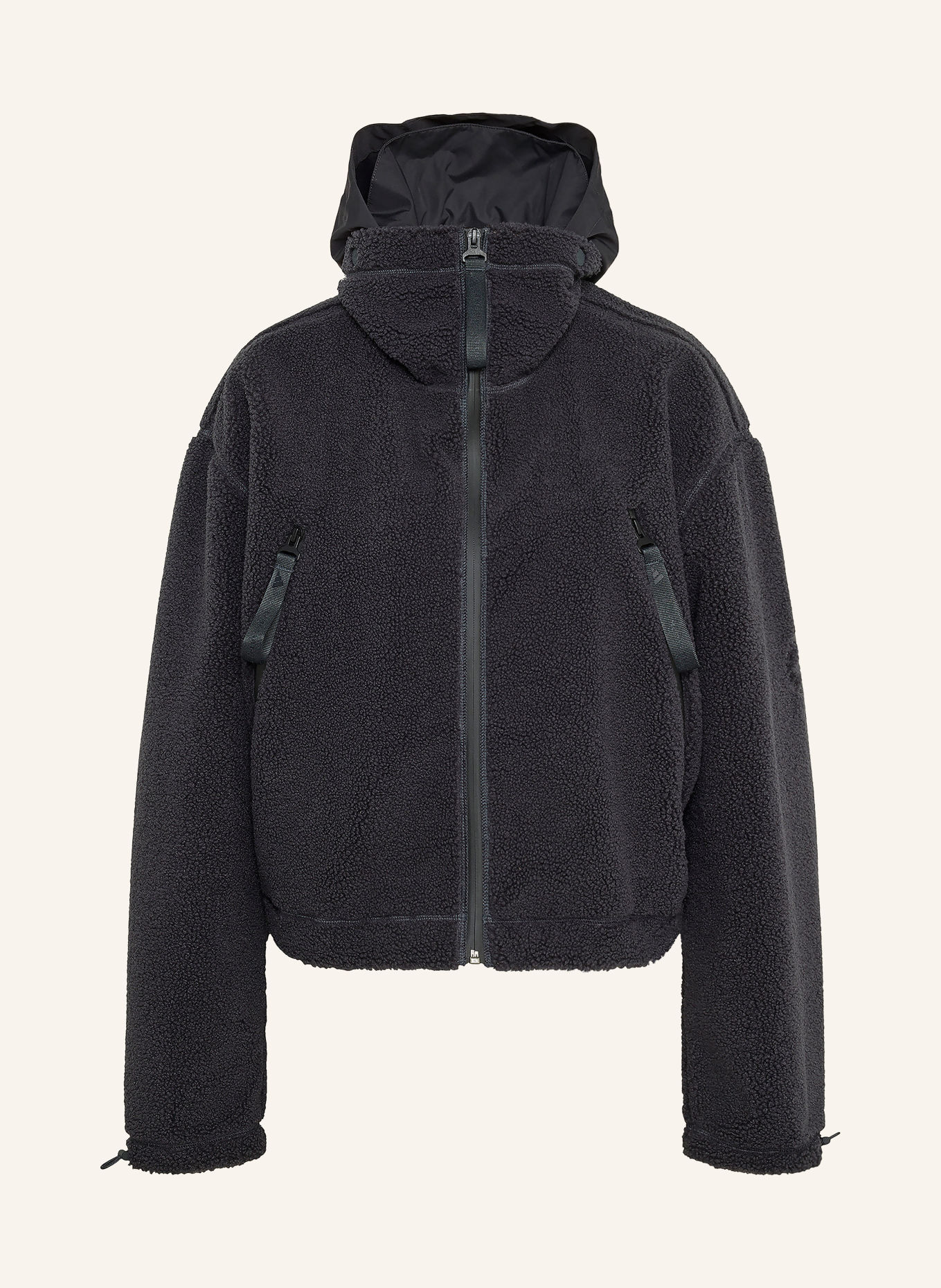 adidas by Stella McCartney Kurtka z polaru ADIDAS BY STELLA MCCARTNEY z odpinanym kapturem: CZARNY