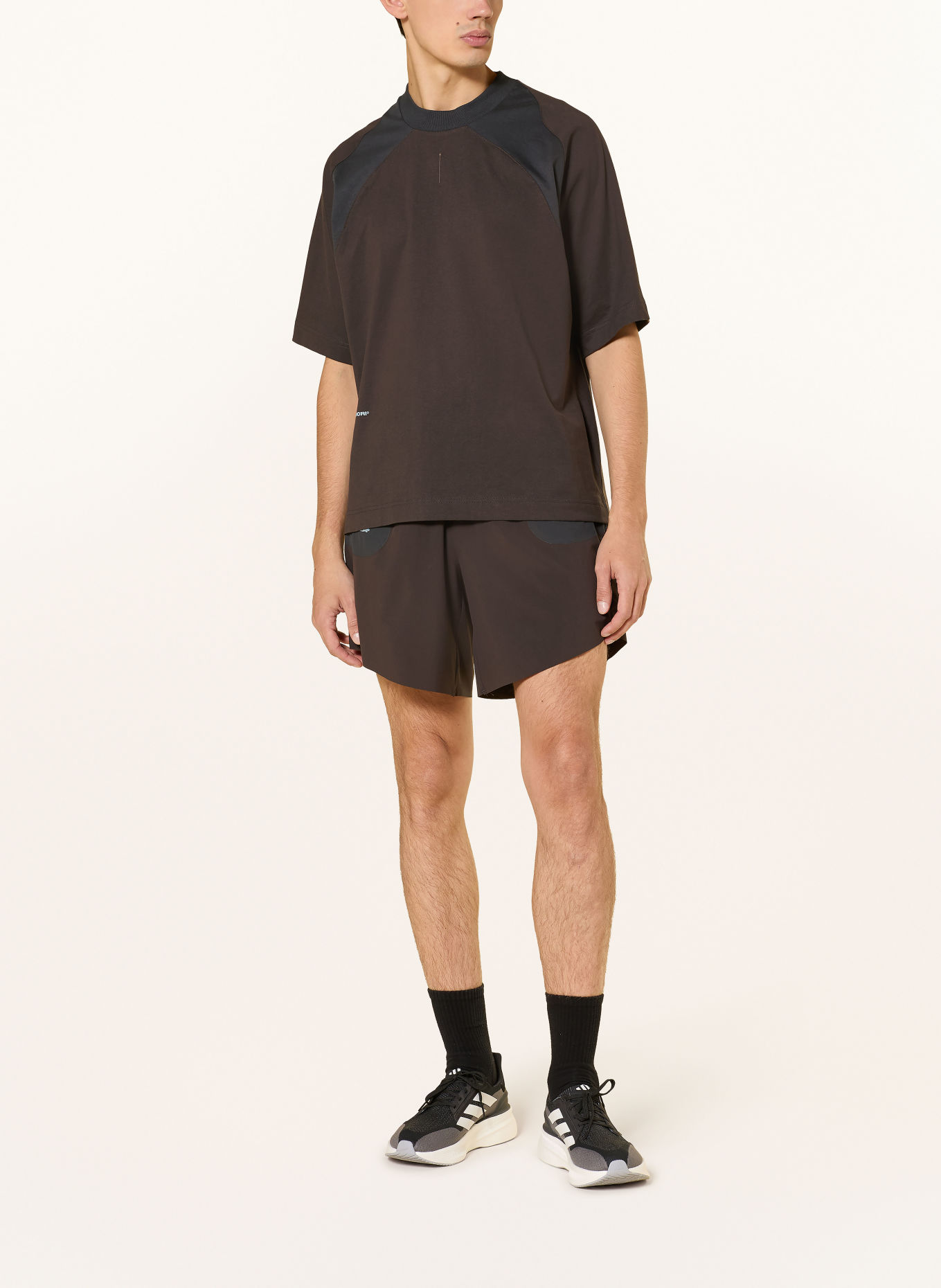 adidas 2-in-1 running shorts ADI365 HERMANOS KOUMORI: DARK BROWN / DARK GRAY