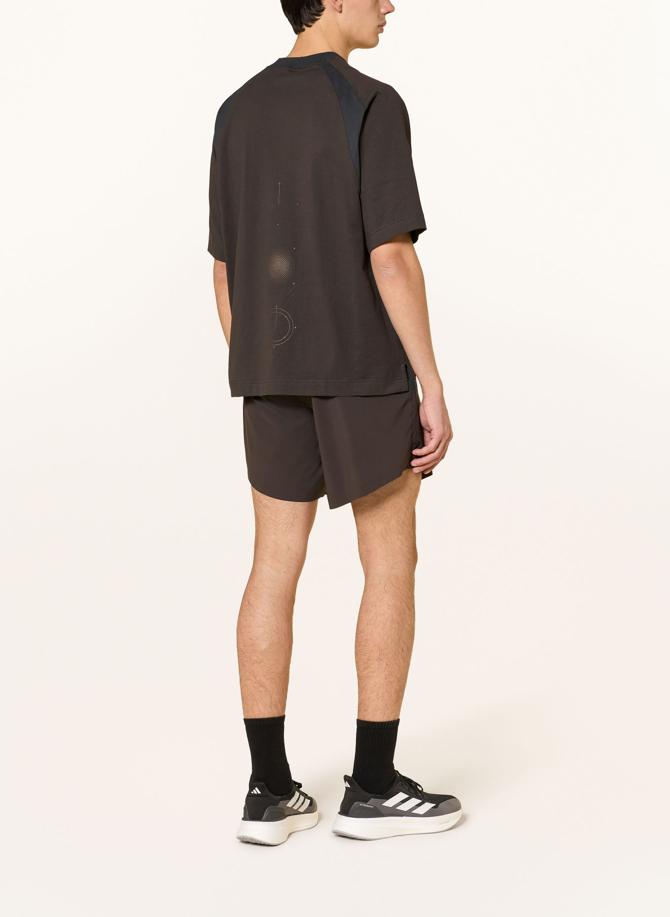 adidas 2-in-1 running shorts ADI365 HERMANOS KOUMORI: DARK BROWN / DARK GRAY